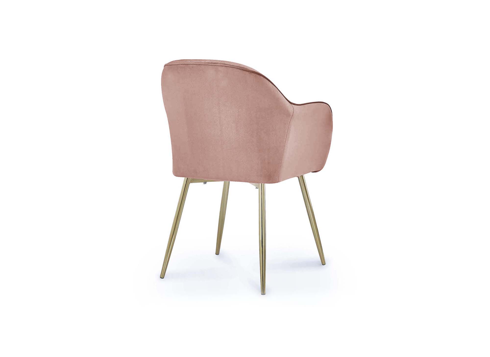 Lot De 2 Chaises Avec Accoudoirs En Velours Rose EDWIGE DIP