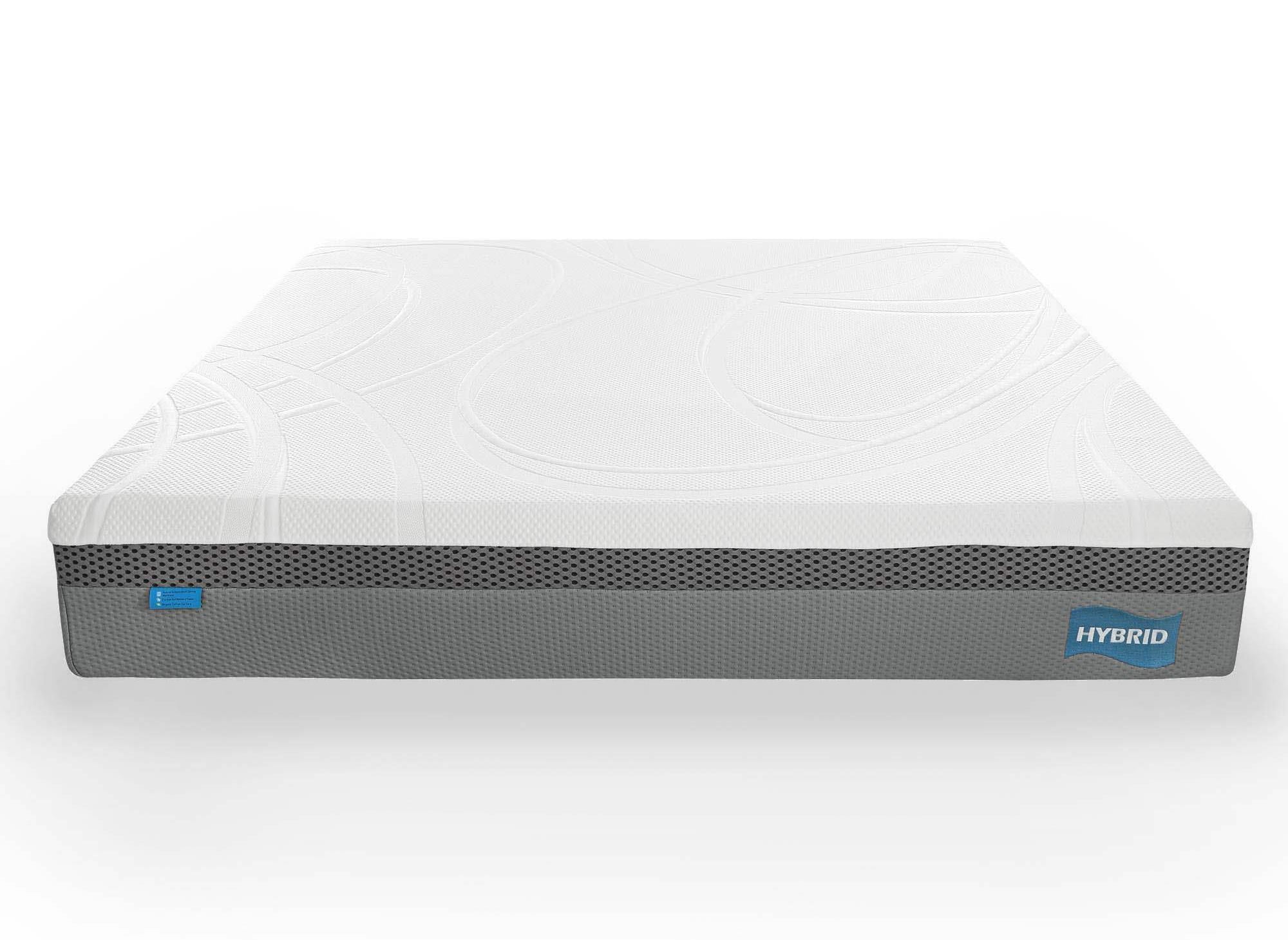 Matelas HYBRID 140 x 190 cm ressorts ensachés et mémoire de forme épaisseur 26 cm