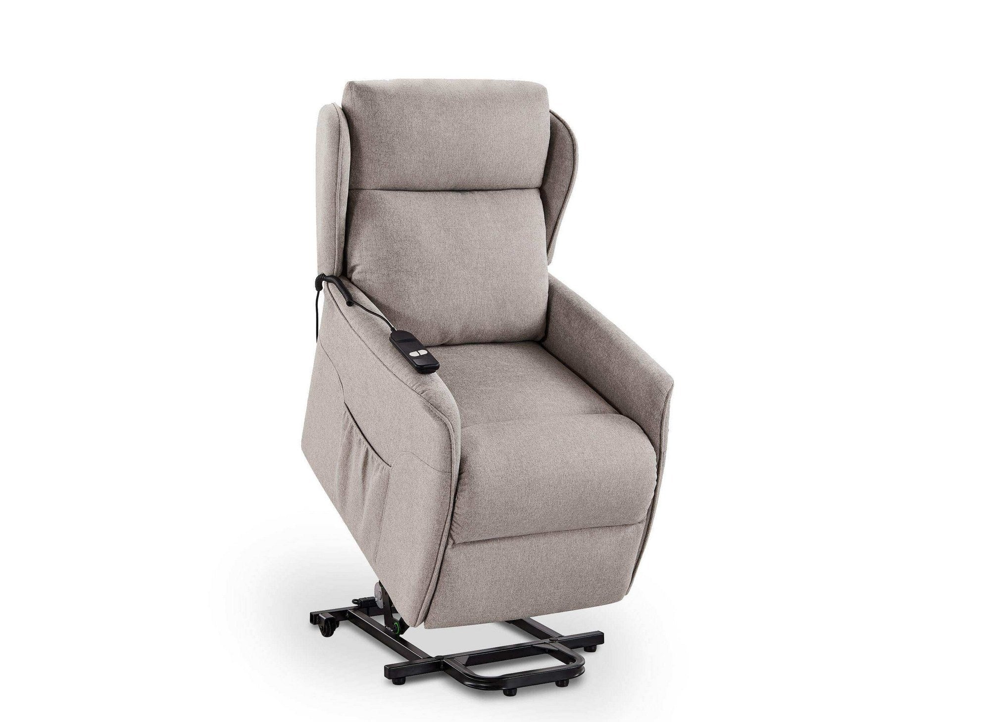 Fauteuil releveur relax en tissu beige à commande électrique DARKO