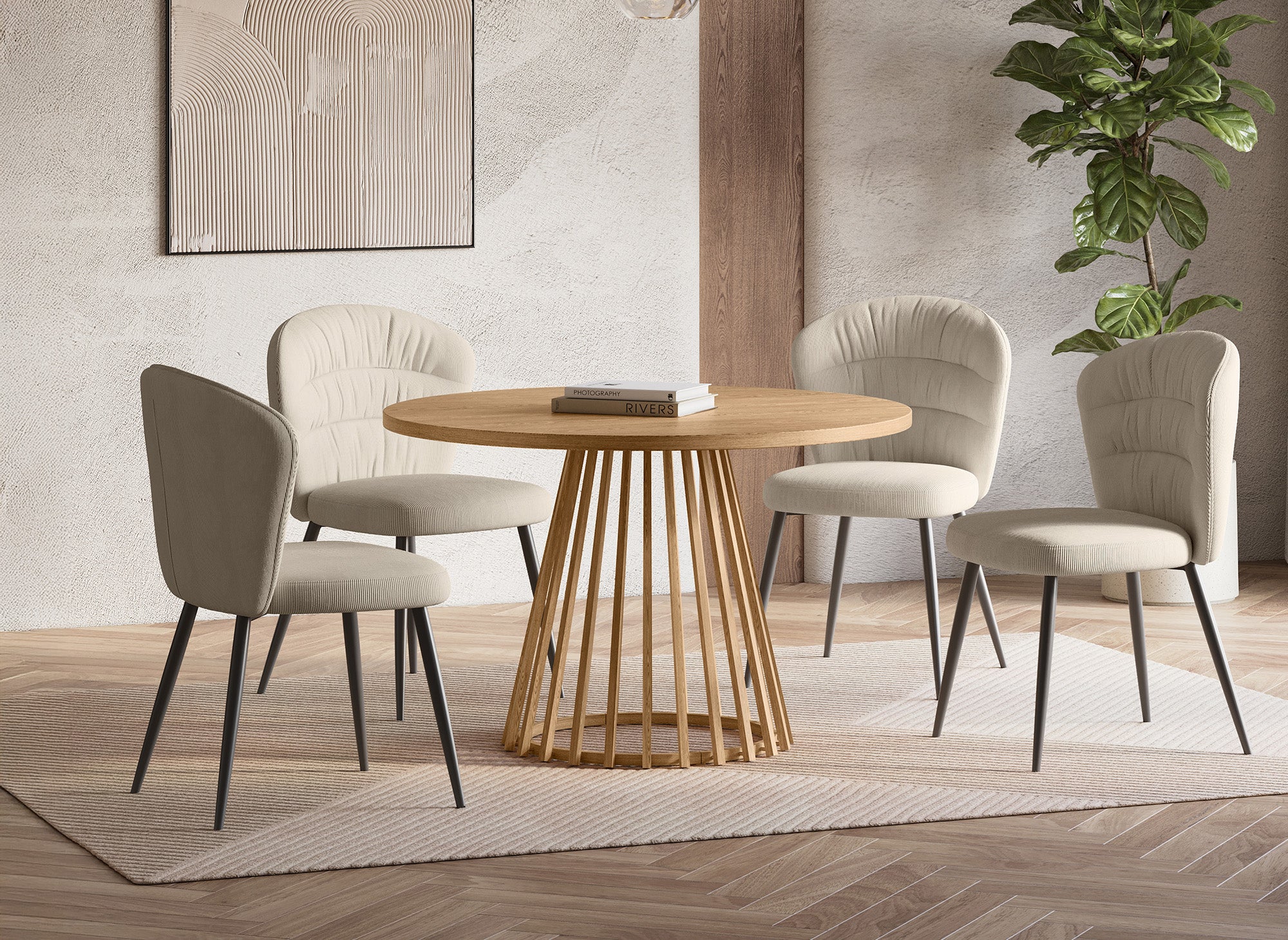 Table à manger ronde pied design HIBEA