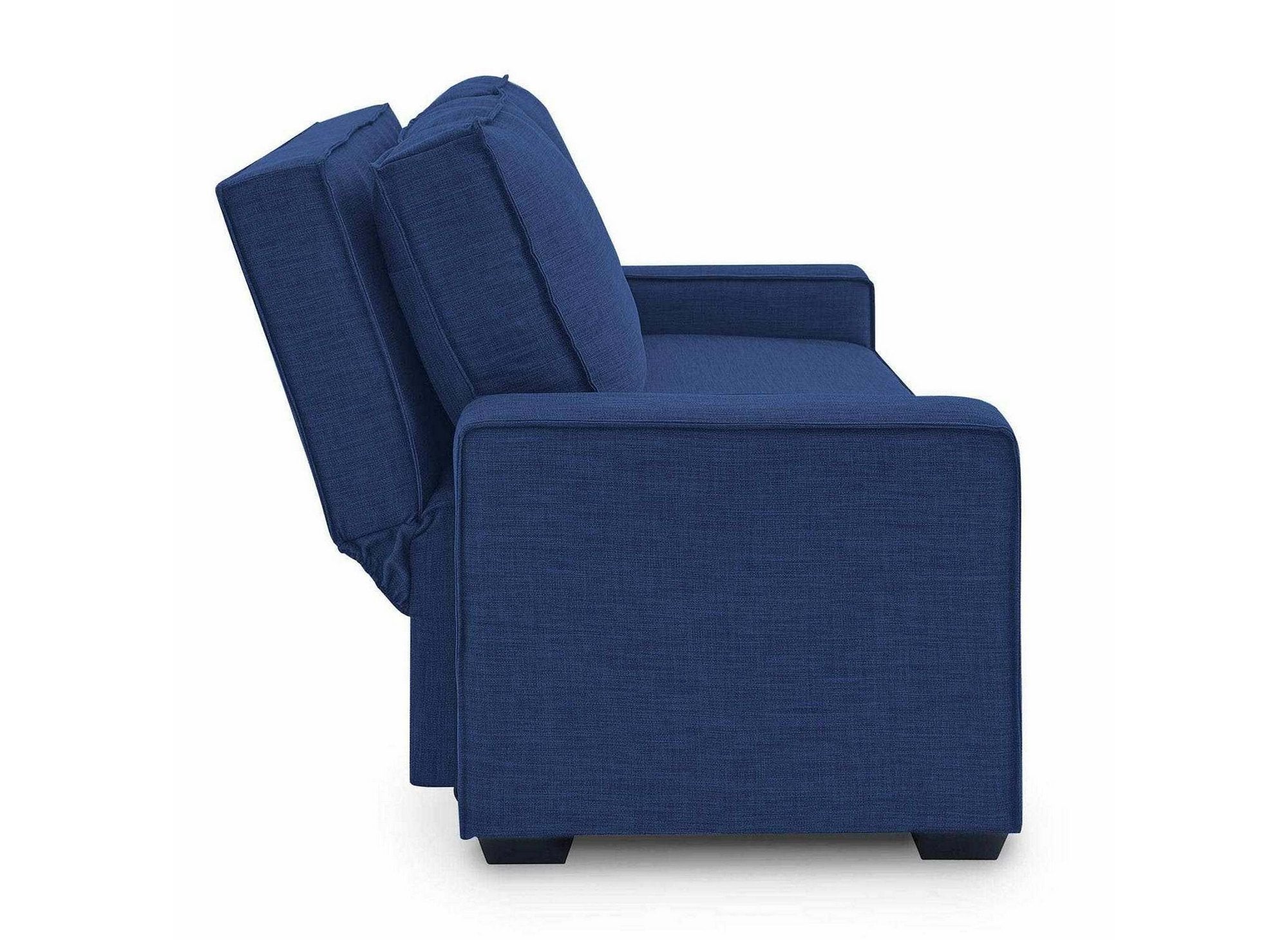 Canapé 3 places convertible en tissu bleu JAMES