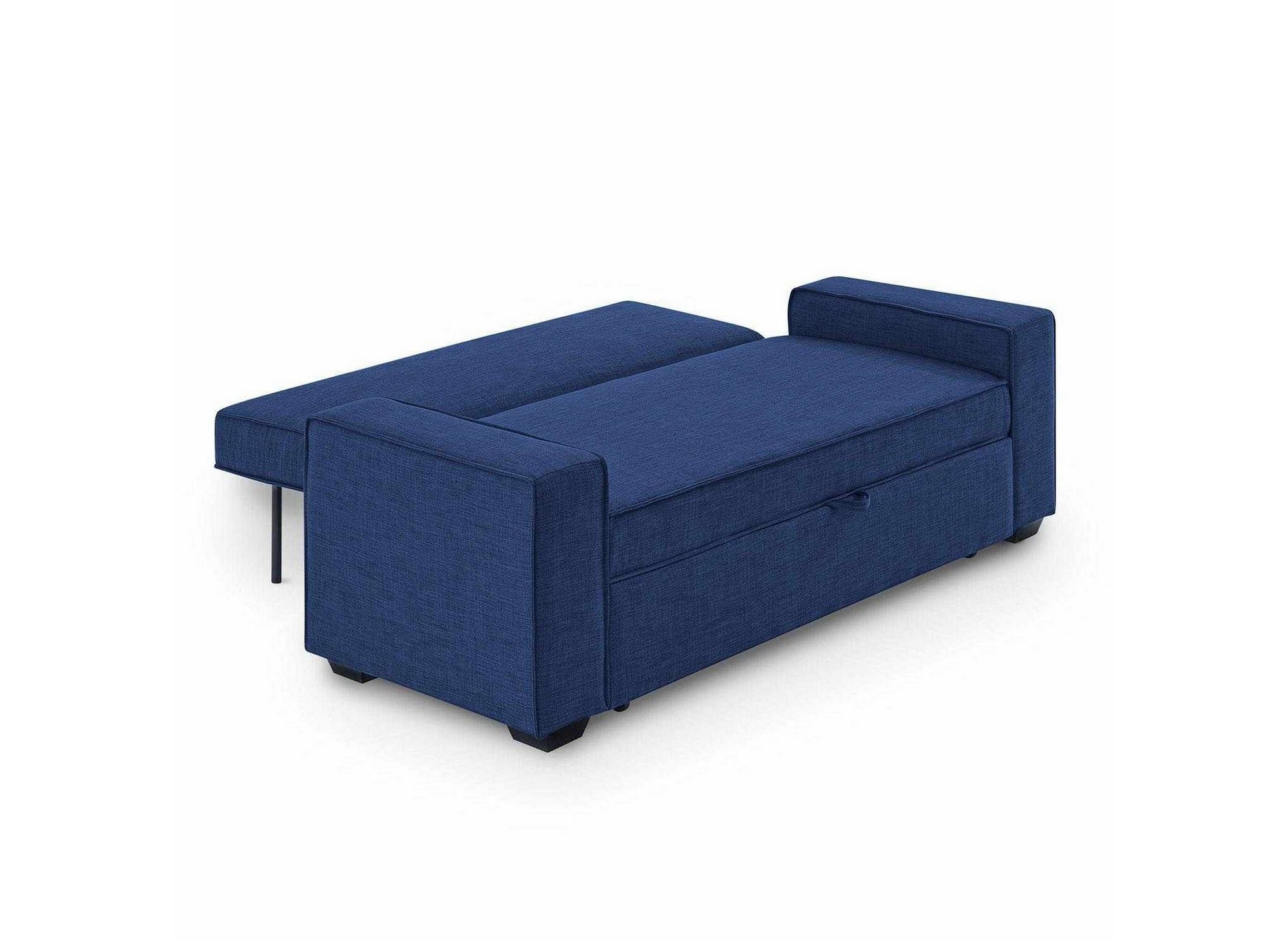 Canapé 3 places convertible en tissu bleu JAMES