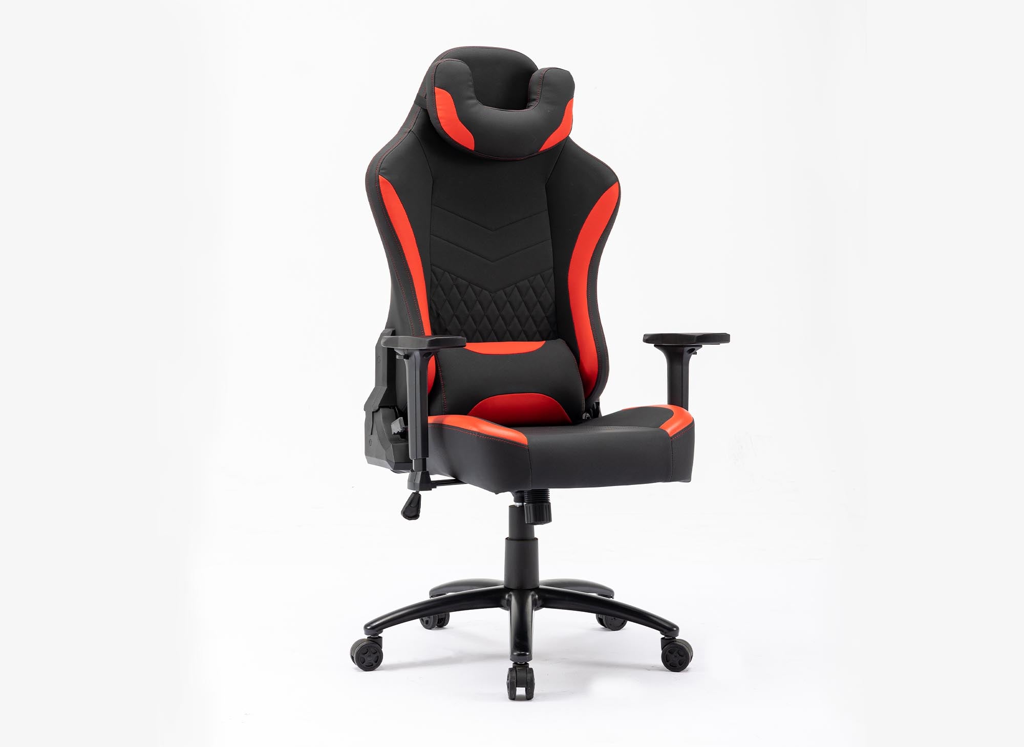 Fauteuil de bureau gaming en simili cuir noir et rouge EVALD