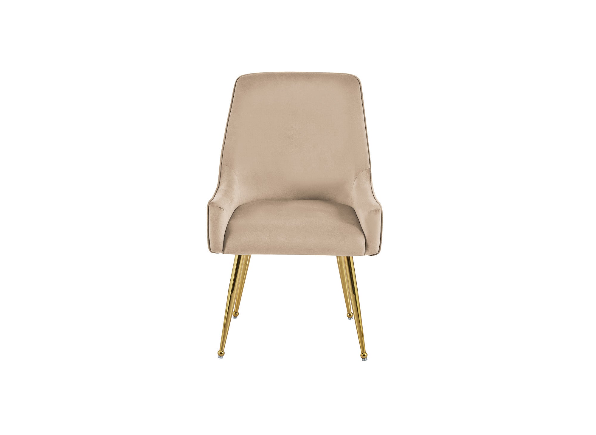 Lot de 2 chaises en velours beige pieds en métal doré DORY