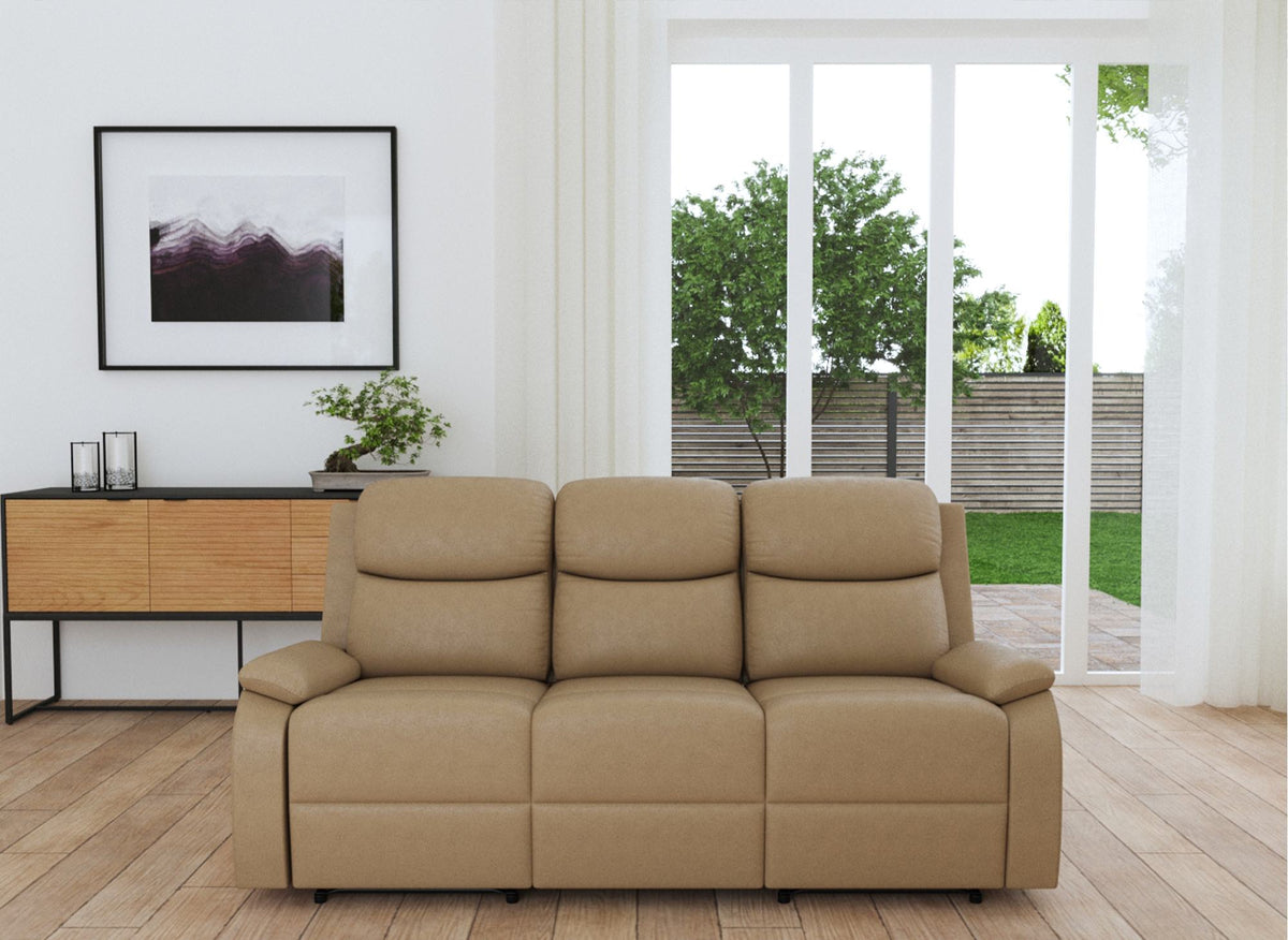 Canapé relax effet simili cuir camel 3 places JACOB