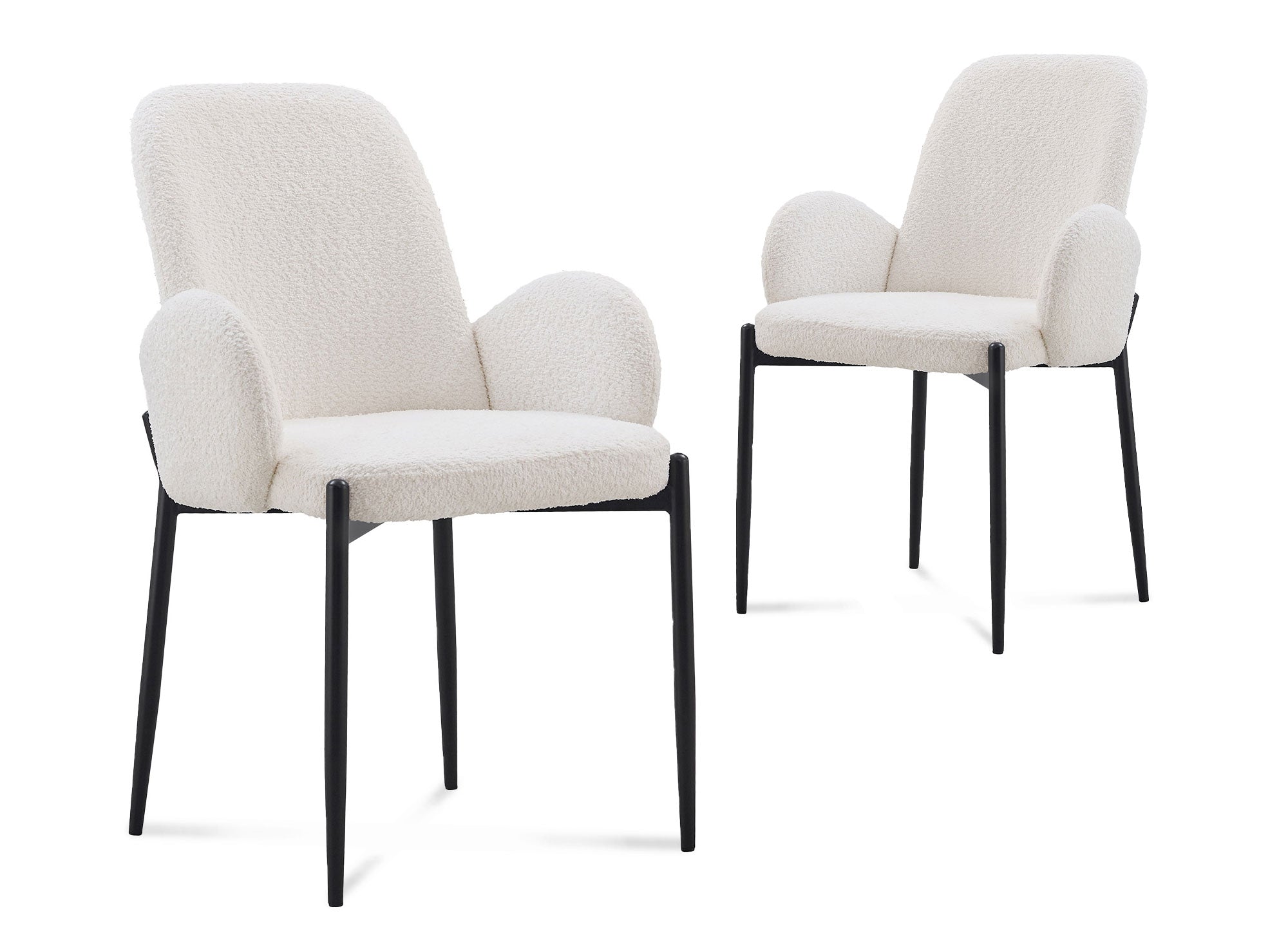 Lot de 2 chaises effet peau de mouton blanc KAMILIA