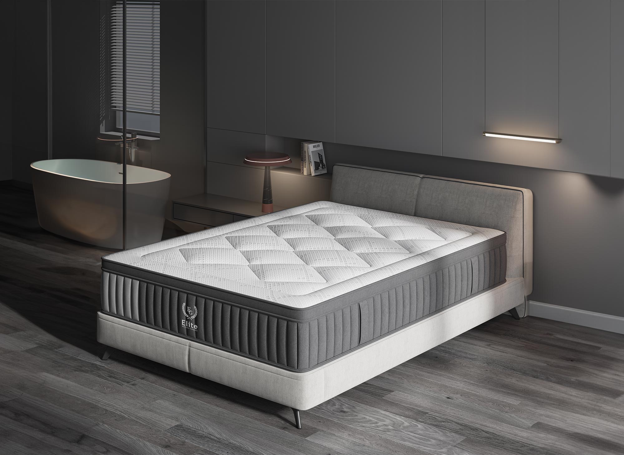 Matelas hybride ressorts ensachés 160 x 200 cm épaisseur 30 cm ASTRO