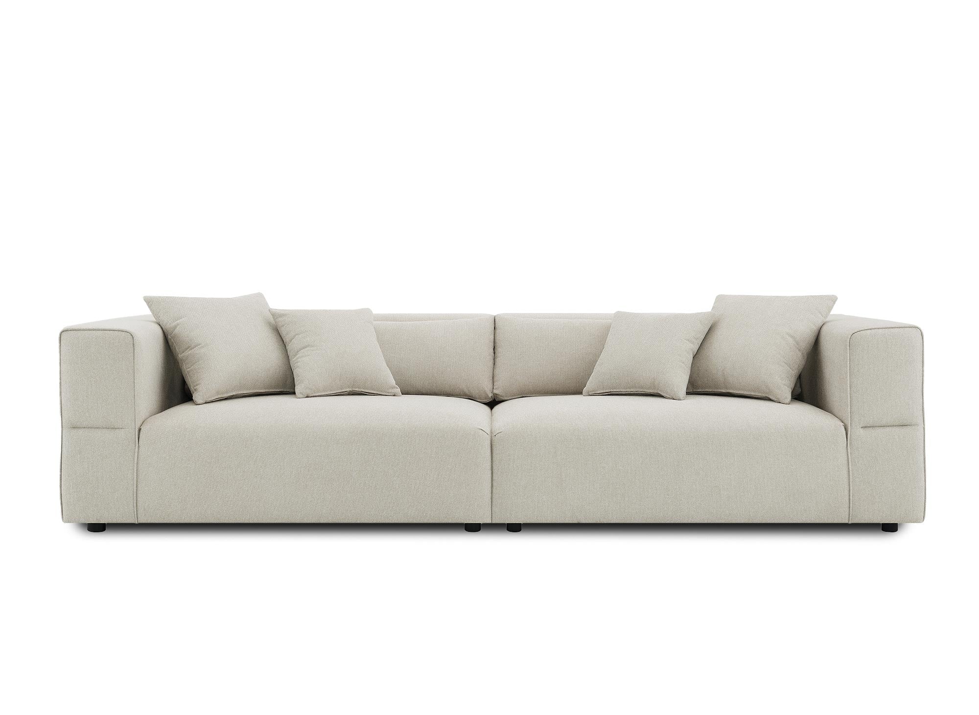 Canapé 4 places en tissu beige EVELYNE