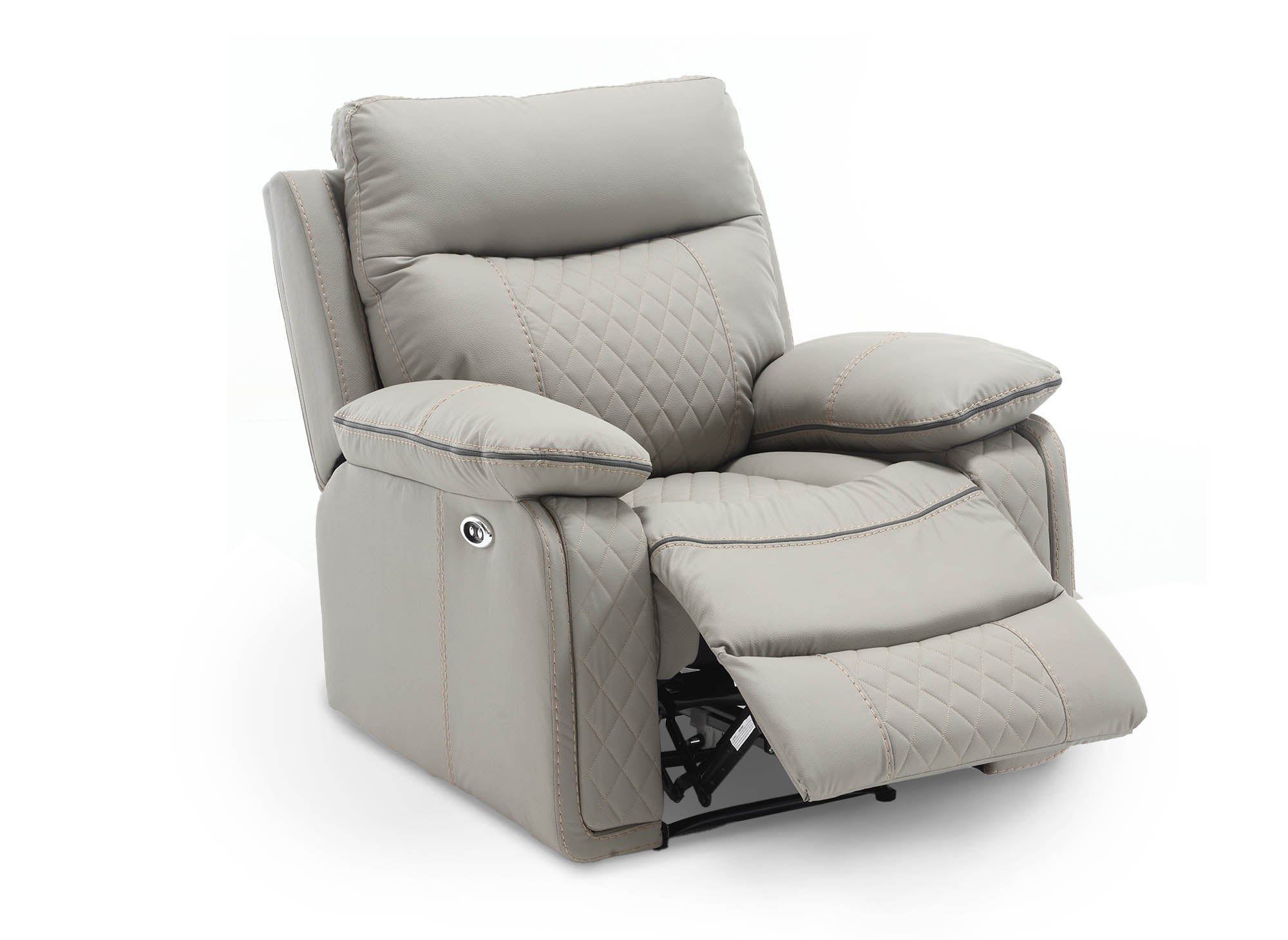 Fauteuil relax électrique en simili cuir gris clair ELISE