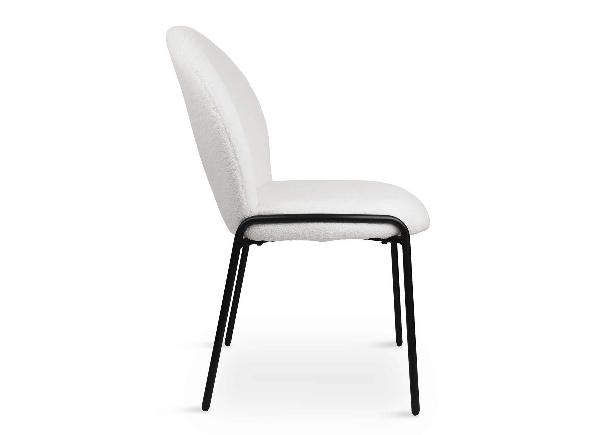 Lot de 2 chaises design en tissu bouclette blanc BENTA