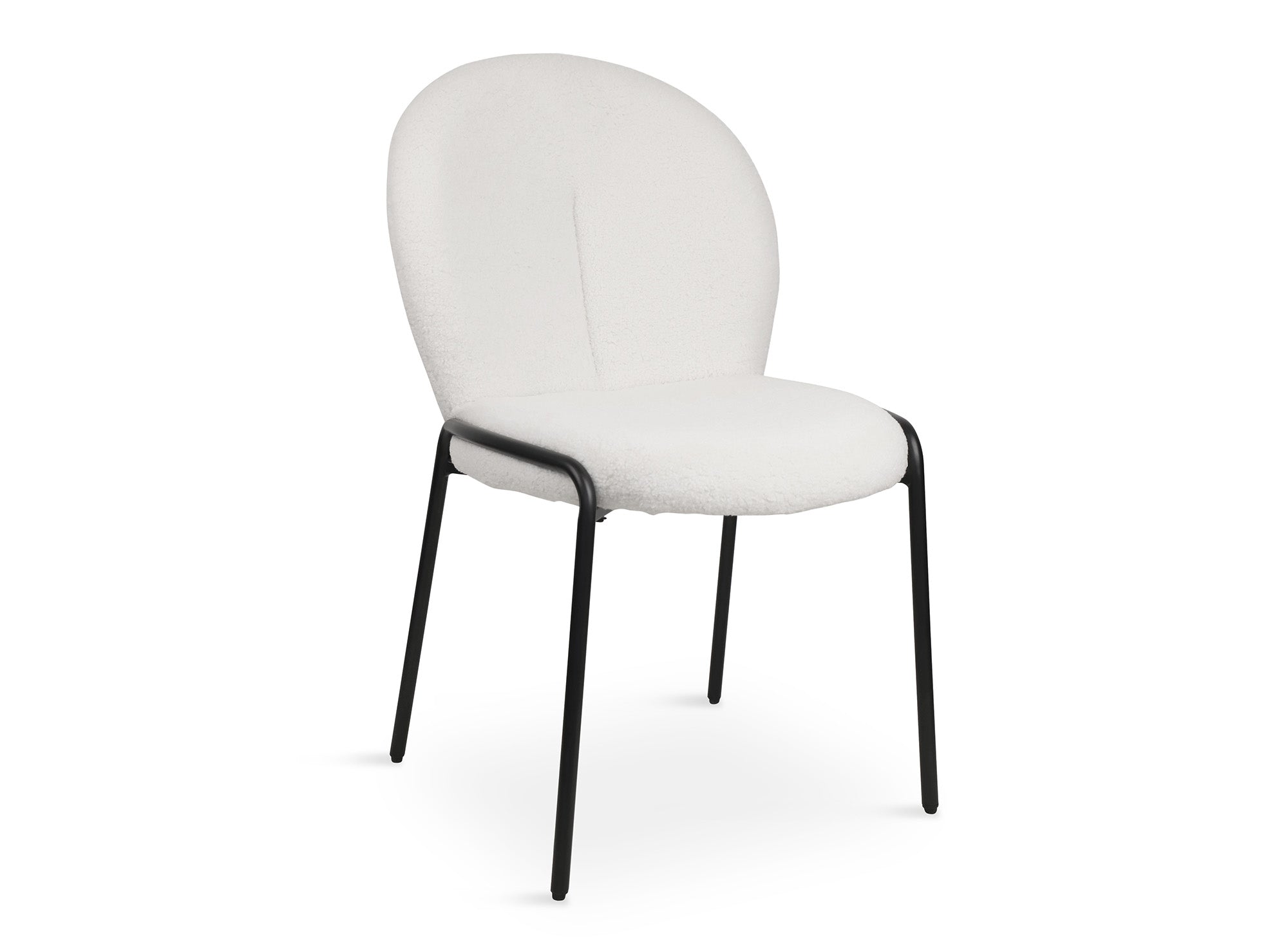 Lot de 2 chaises design en tissu bouclette blanc BENTA