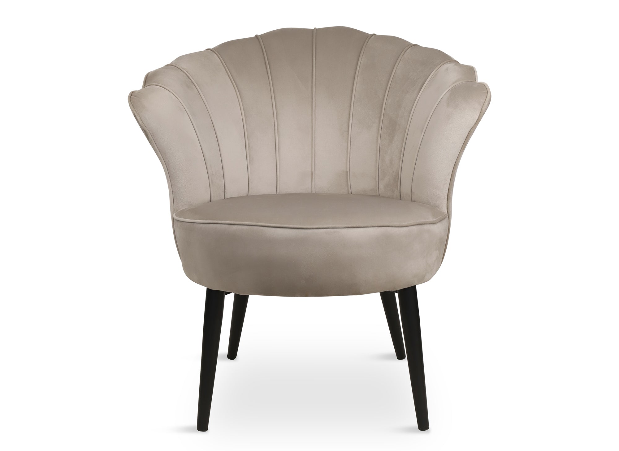 Fauteuil design en velours beige ROKIA