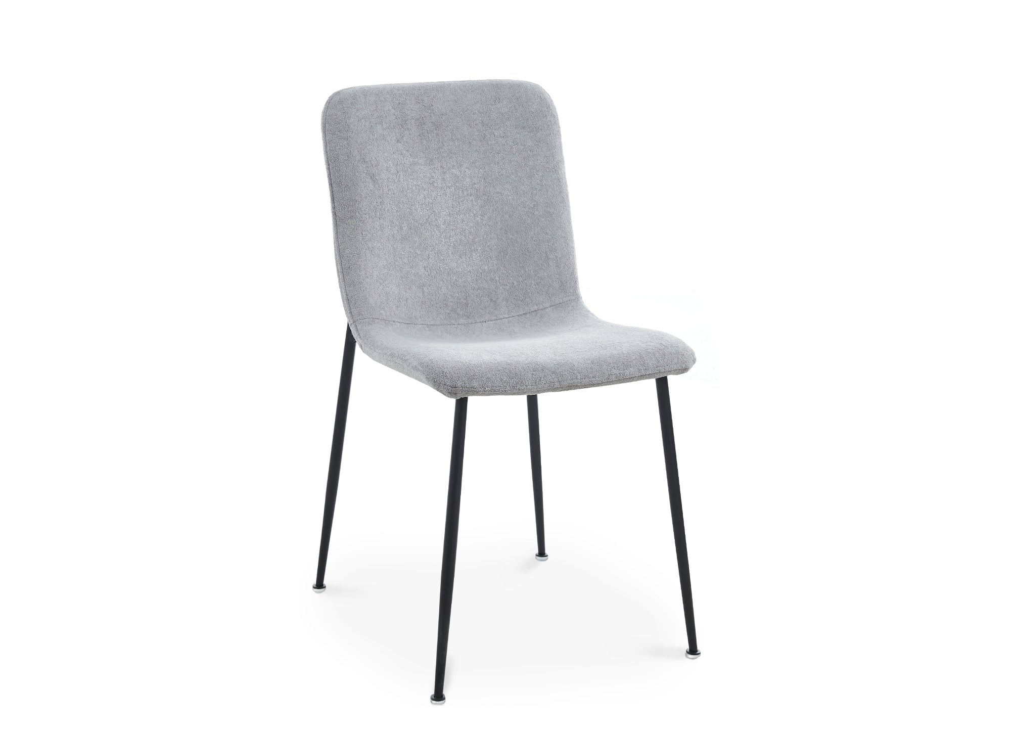 Lot de 4 chaises en tissu gris clair CHERYL