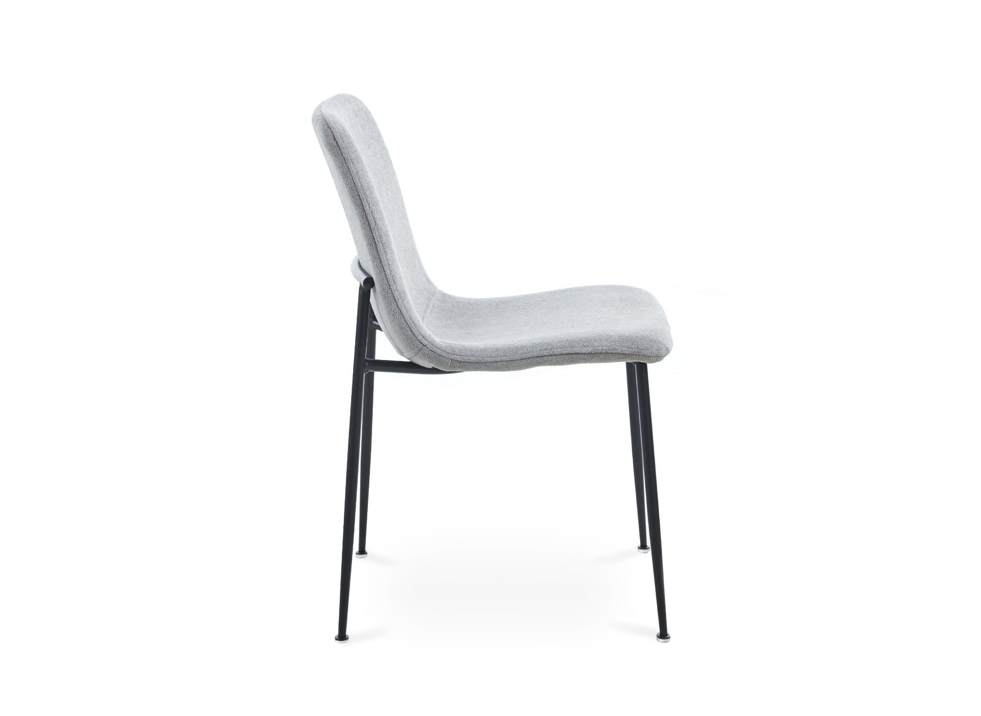 Lot de 4 chaises en tissu gris clair CHERYL