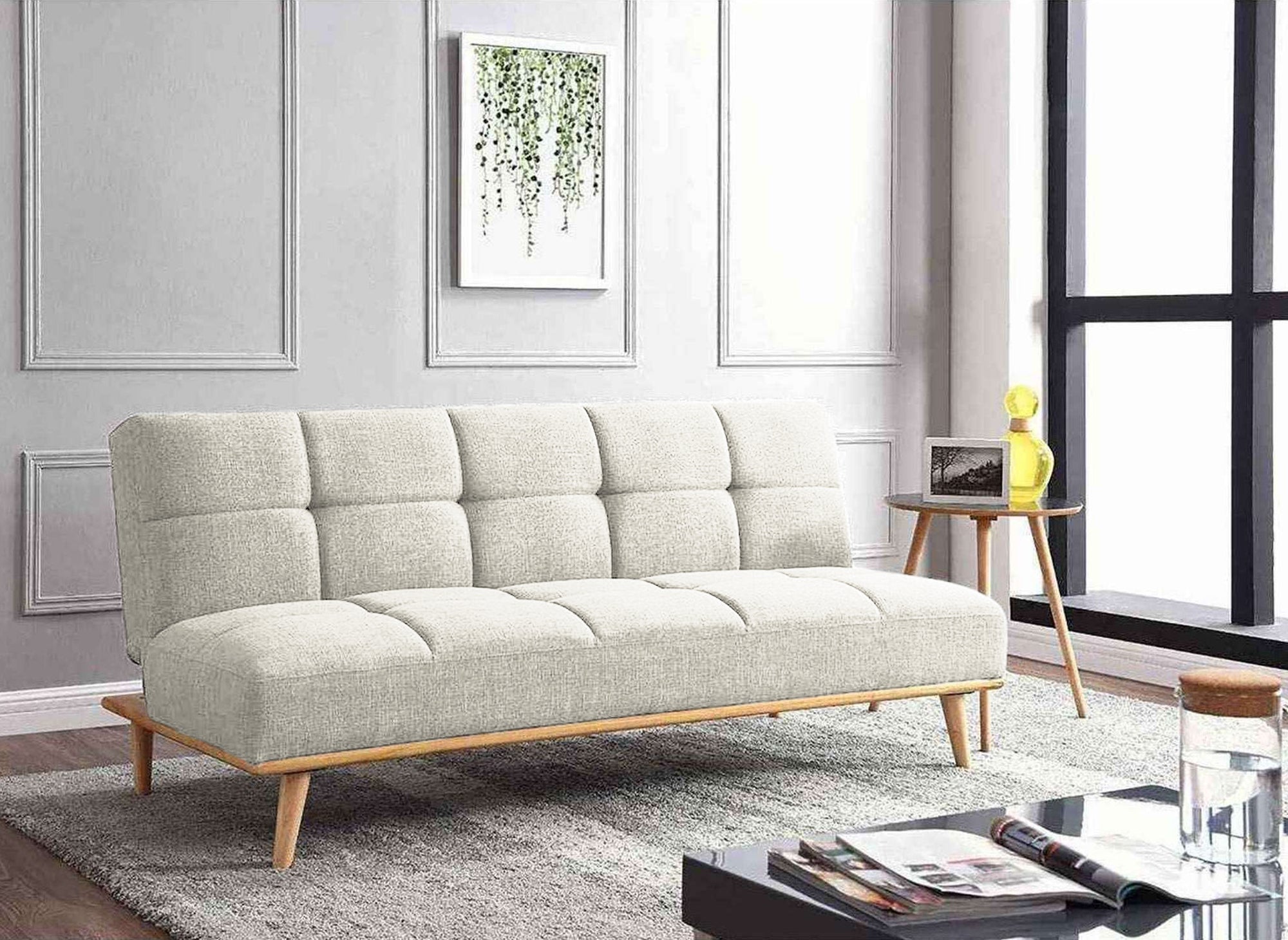 Banquette clic clac scandinave 3 places beige JESSY