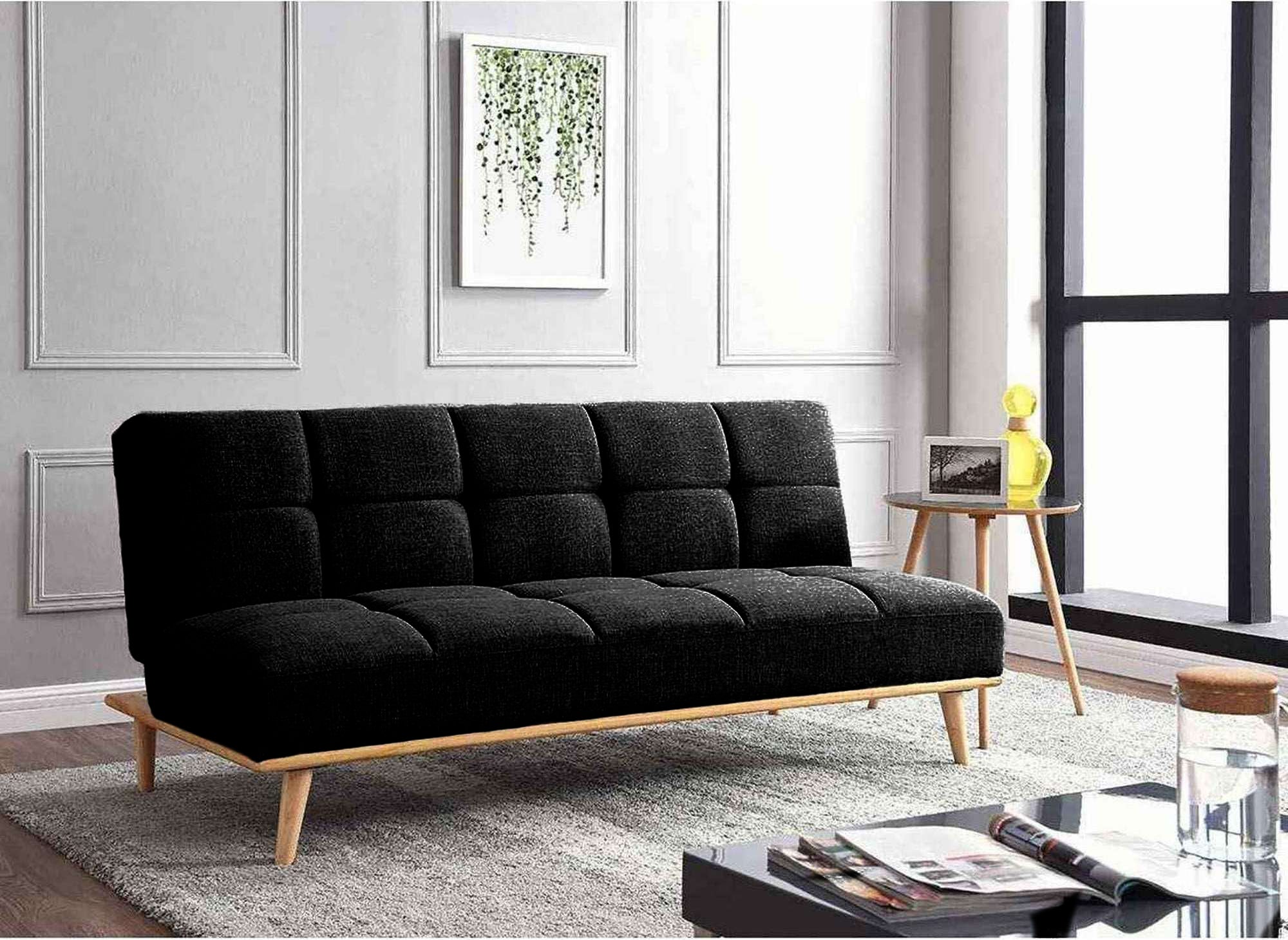 Banquette clic clac scandinave 3 places noir JESSY