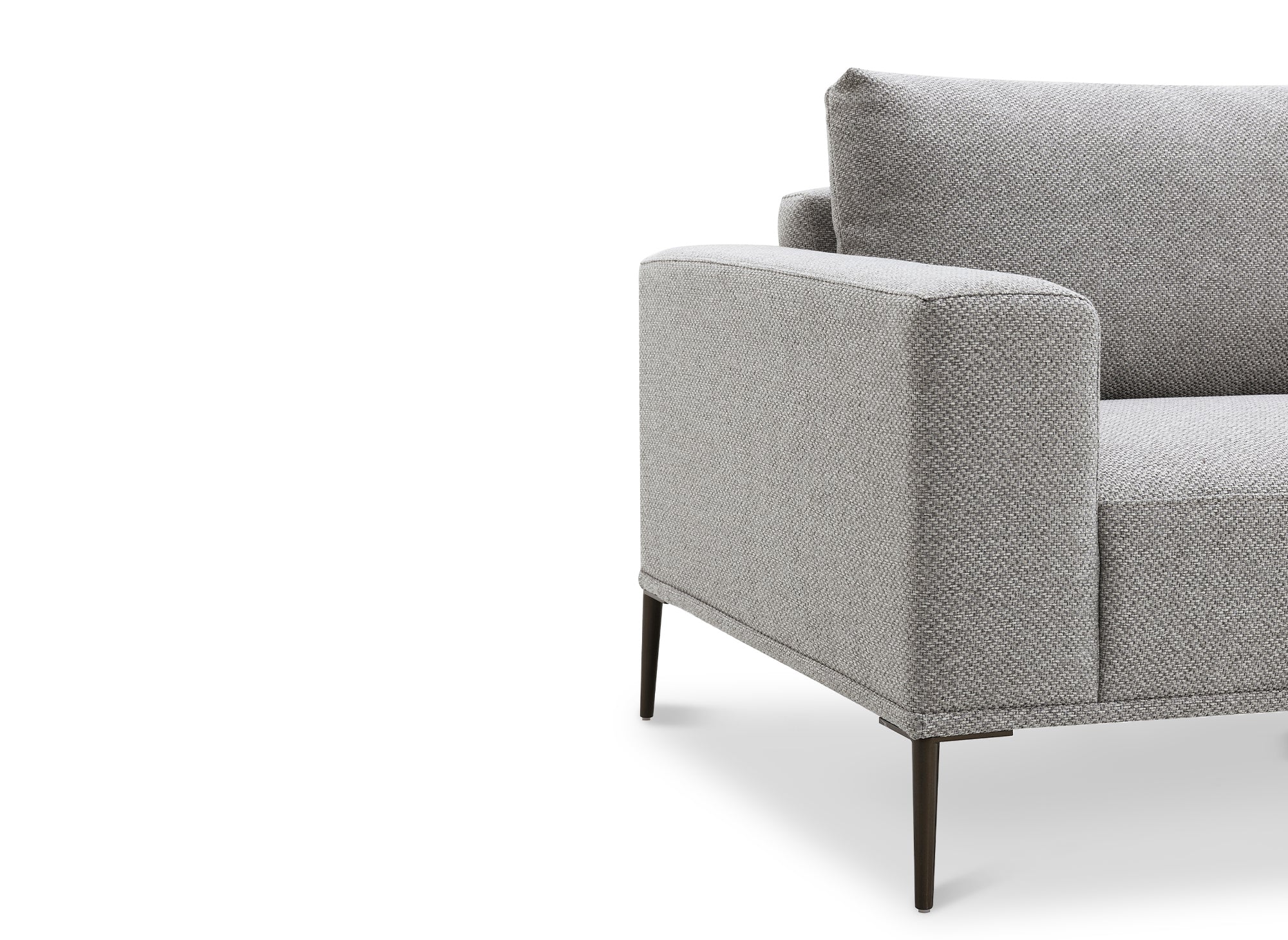 Canapé 2 places en tissu gris clair ARNOLD