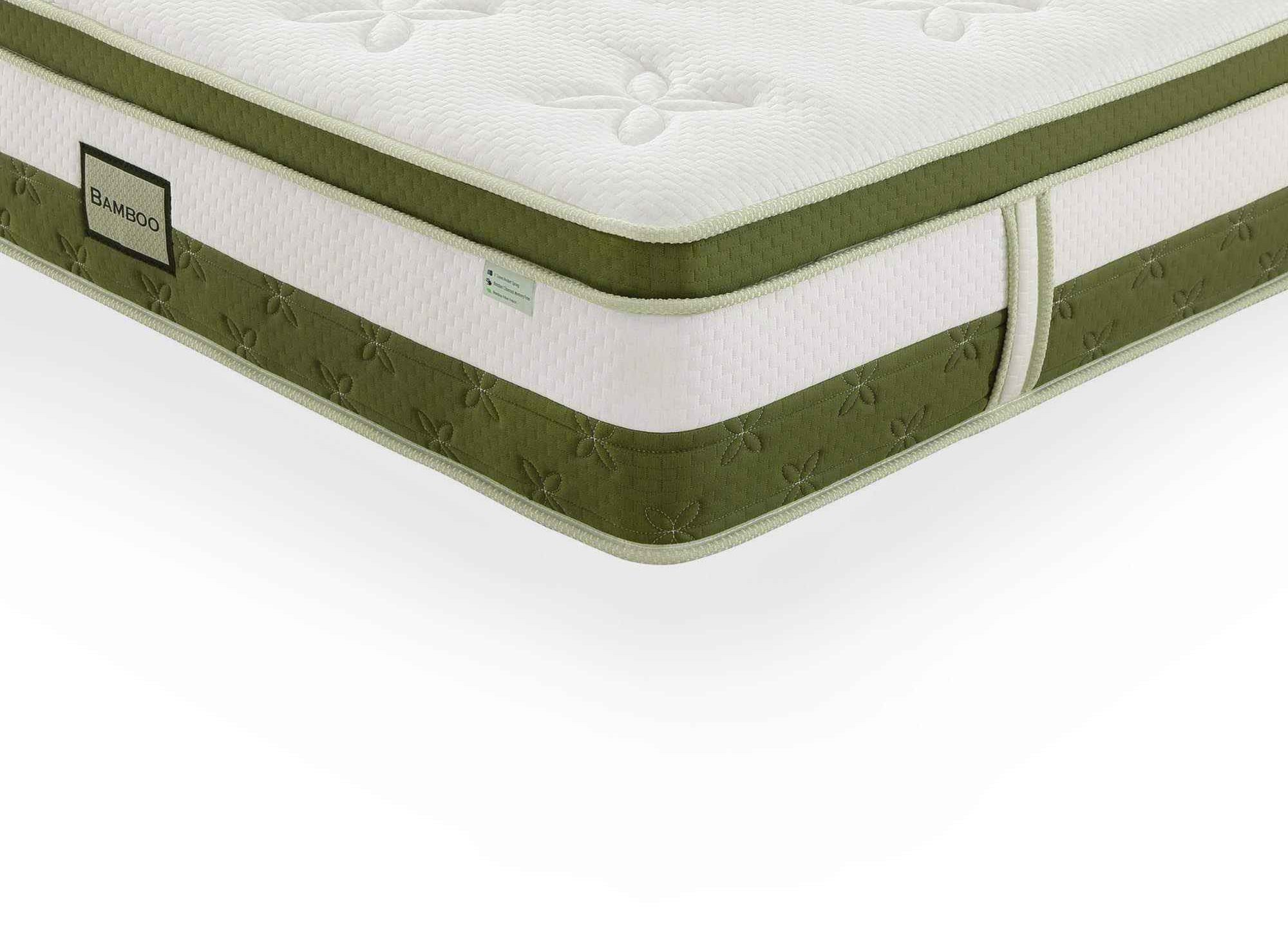 Matelas hybride BAMBOO 140 x 190 cm ressorts ensachés et mémoire de forme épaisseur 30 cm