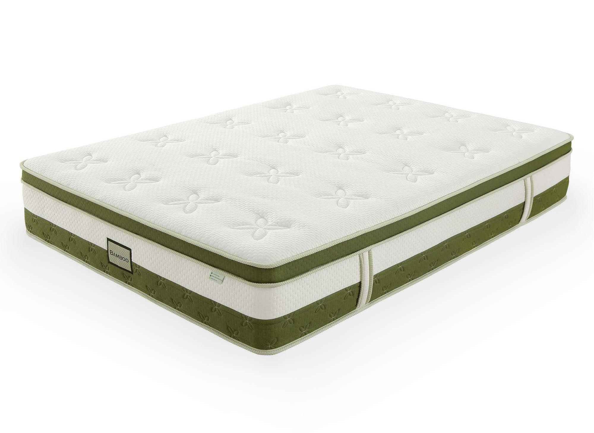 Matelas hybride BAMBOO 140 x 190 cm ressorts ensachés et mémoire de forme épaisseur 30 cm