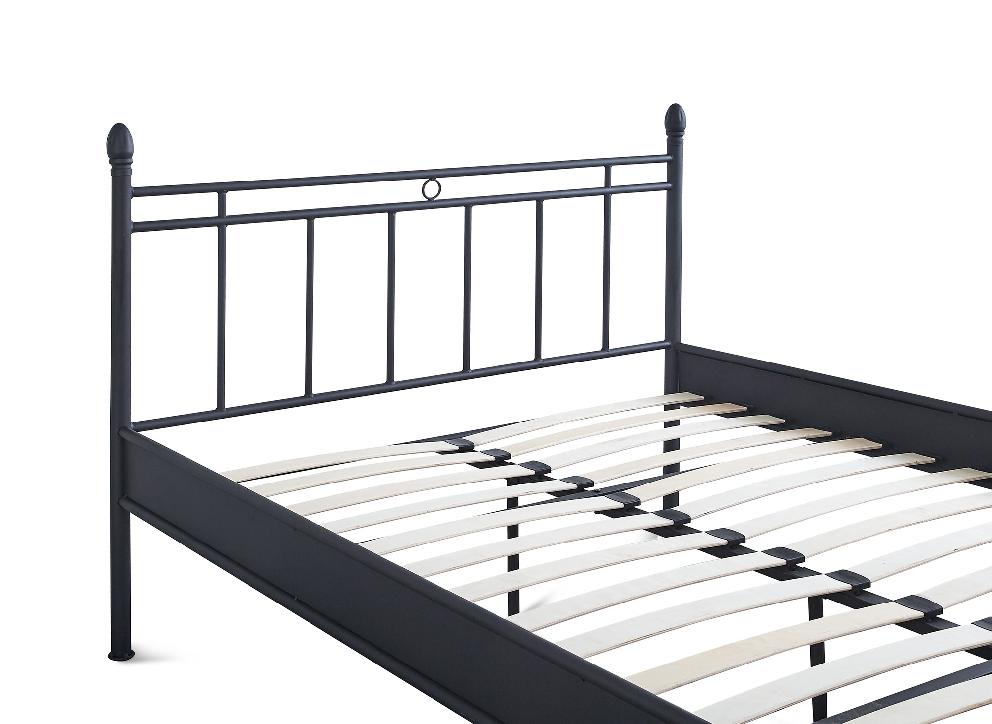 Lit double en métal noir KADY 140 x 190 cm