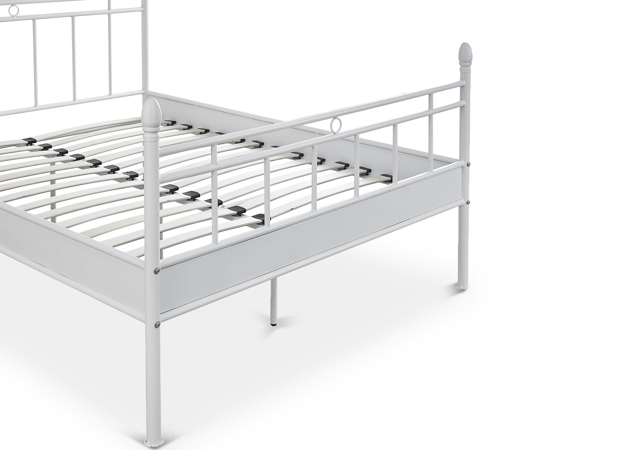 Lit double en métal blanc KADY 160 x 200 cm