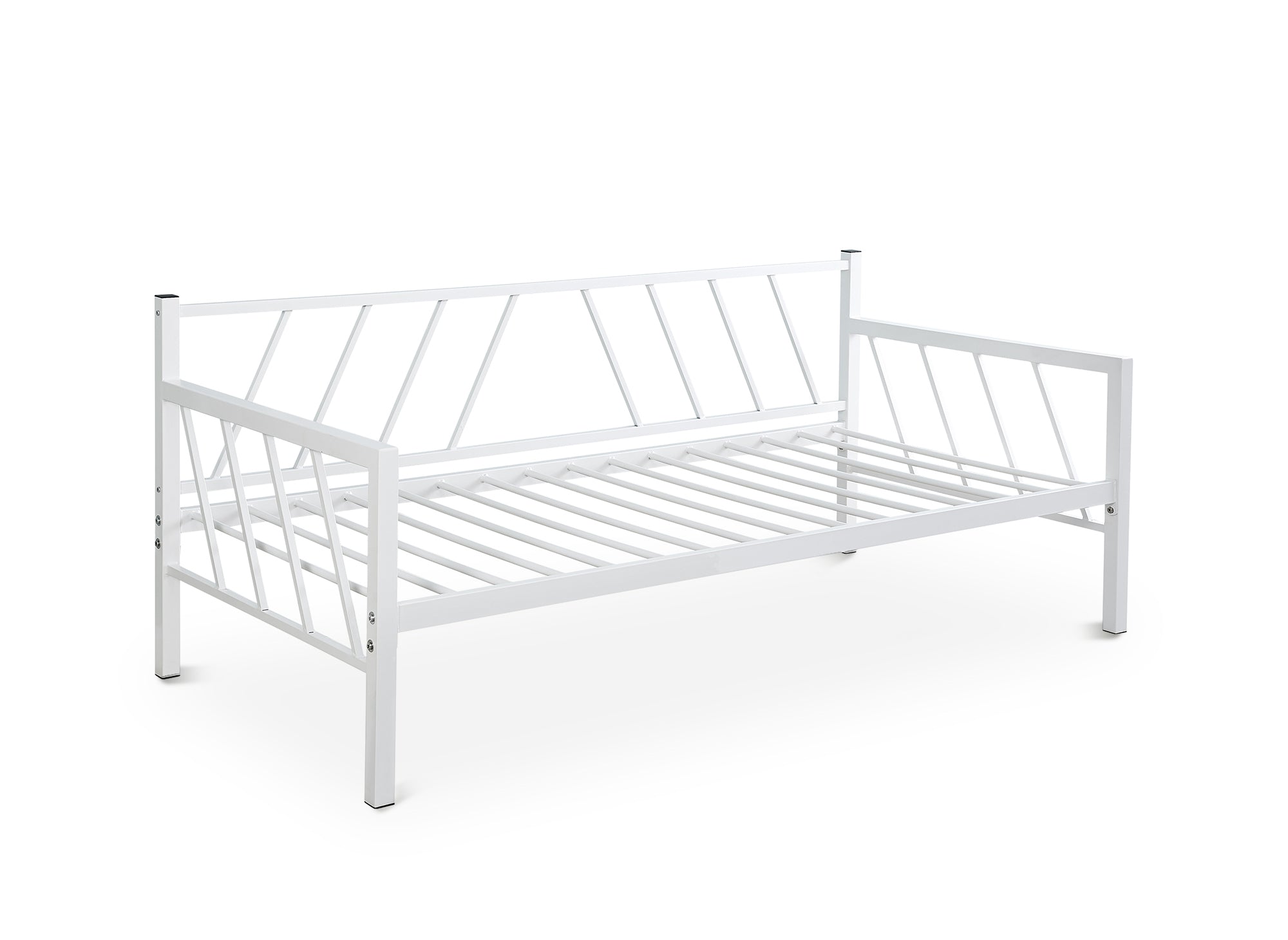 Lit banquette gigogne en métal blanc TORRY 90 x 190 cm