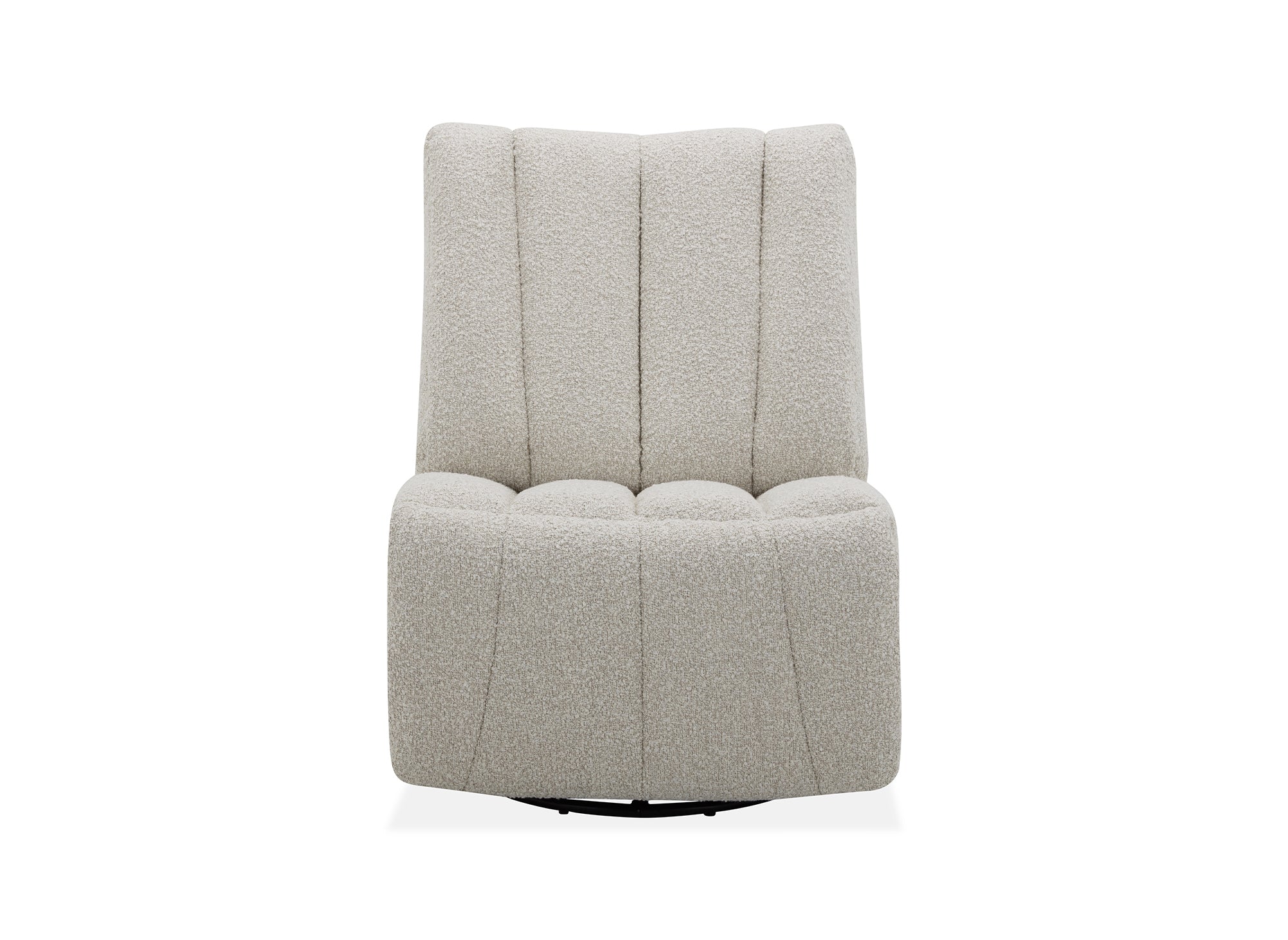 Fauteuil relax pivotant à commande manuelle effet peau de mouton beige TILIO