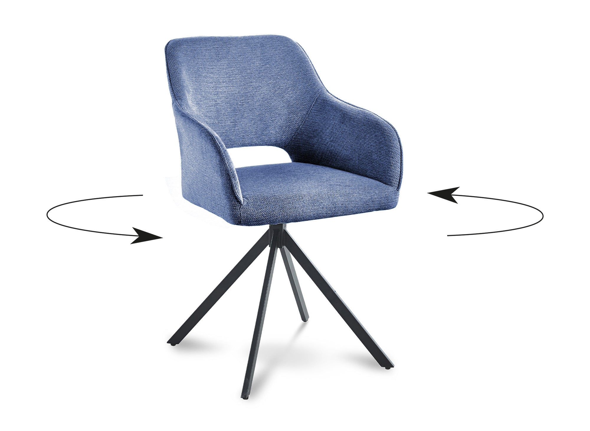 Lot de 2 chaises pivotantes design en velours bleu CIEL