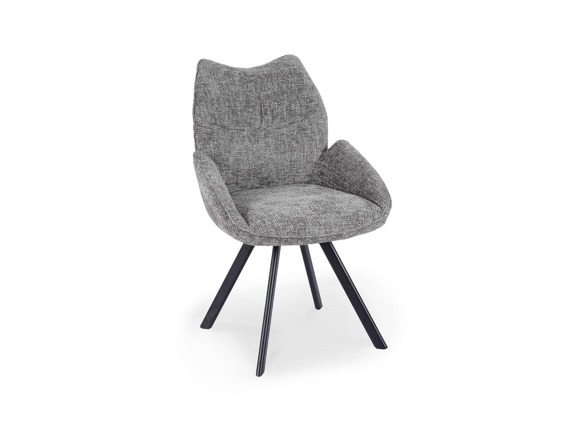 Chaise pivotante avec accoudoirs en tissu gris TALIA