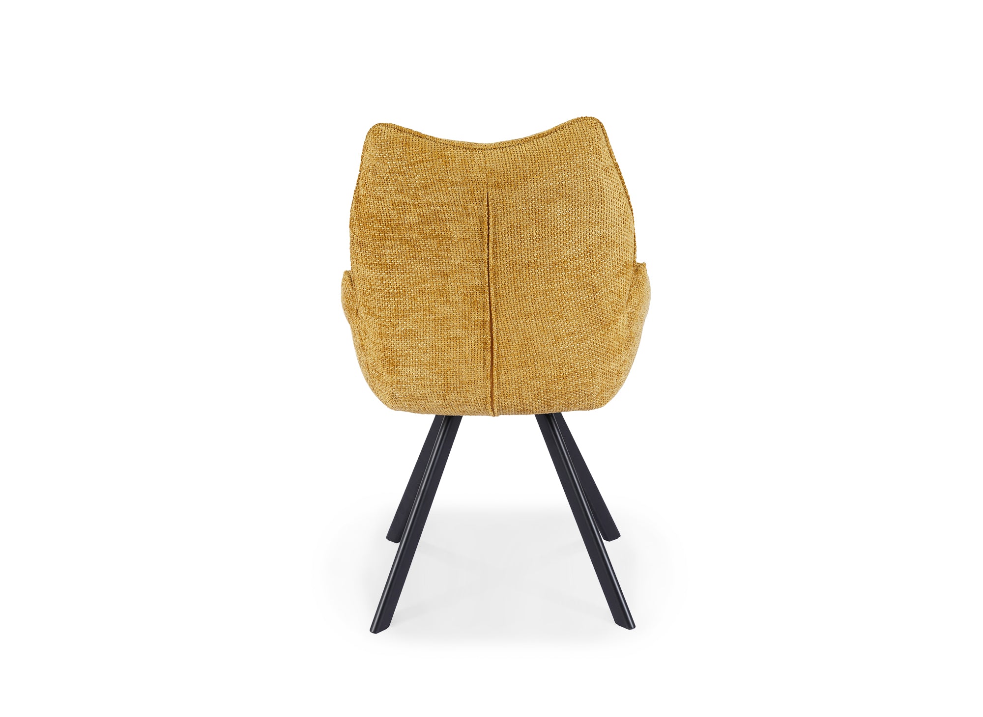 Chaise pivotante avec accoudoirs en tissu jaune TALIA
