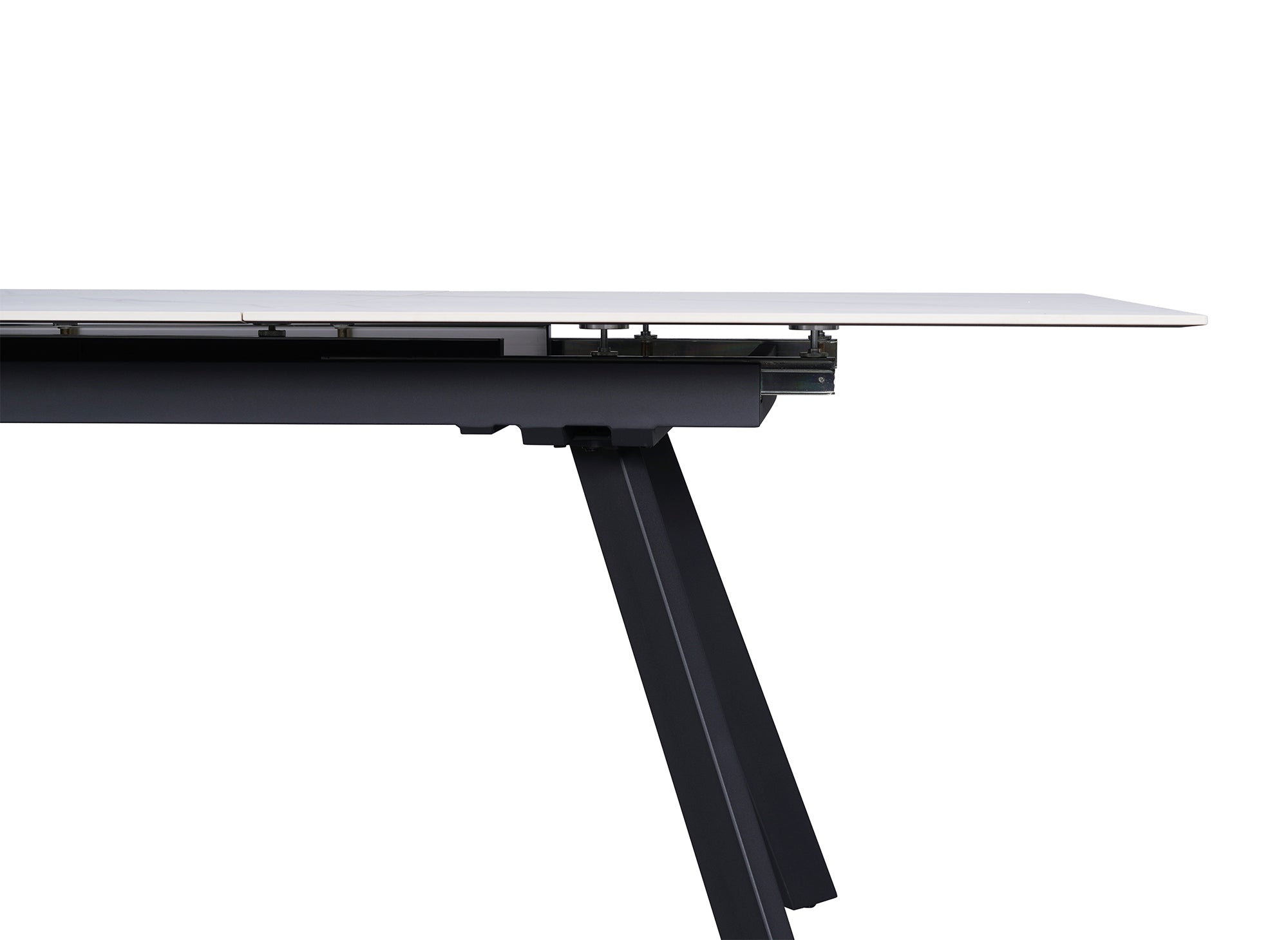 Table à manger rectangulaire extensible en céramique blanche ELYNE