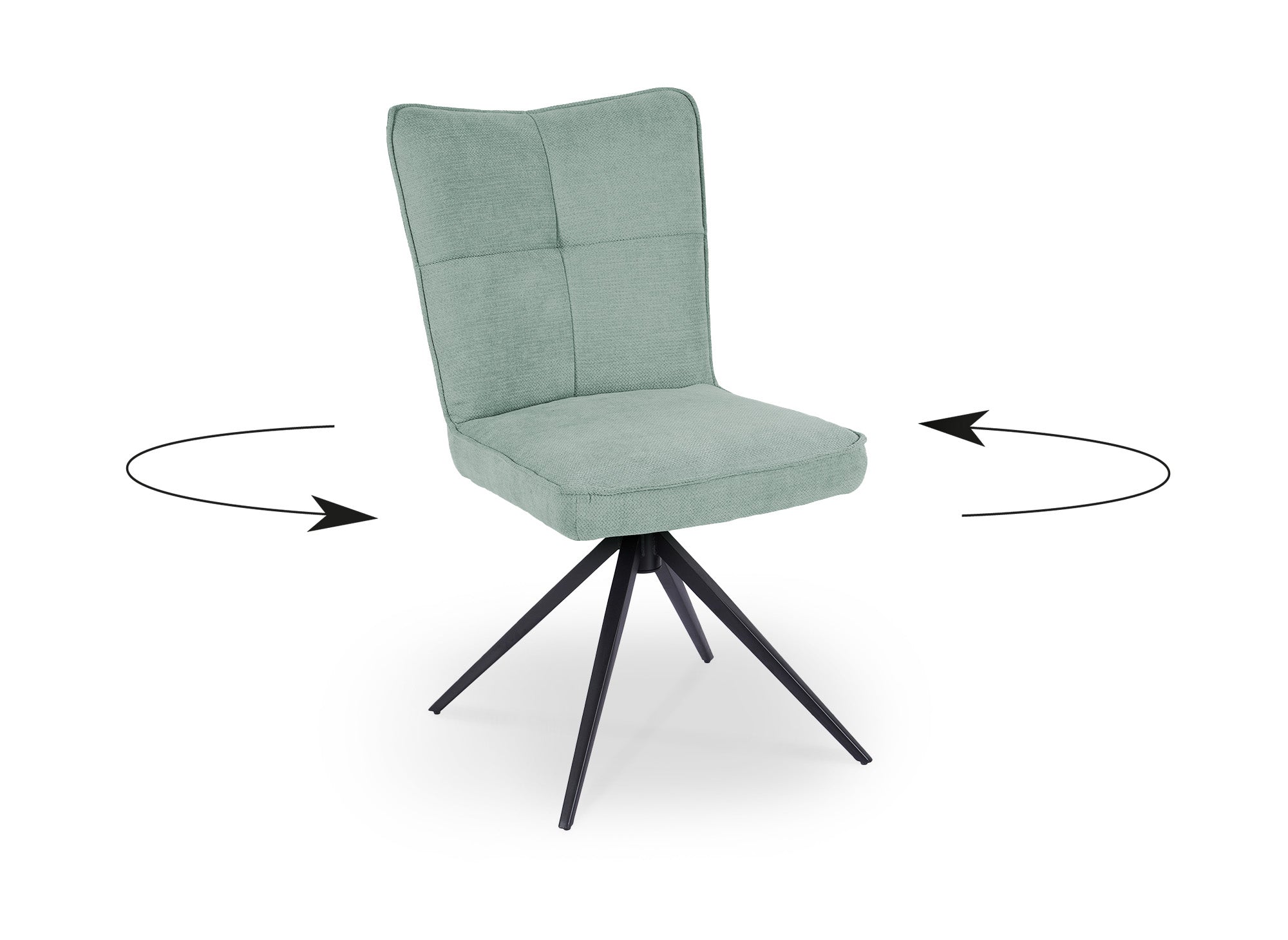 Lot de 2 chaises pivotantes en tissu vert d'eau FELICIE