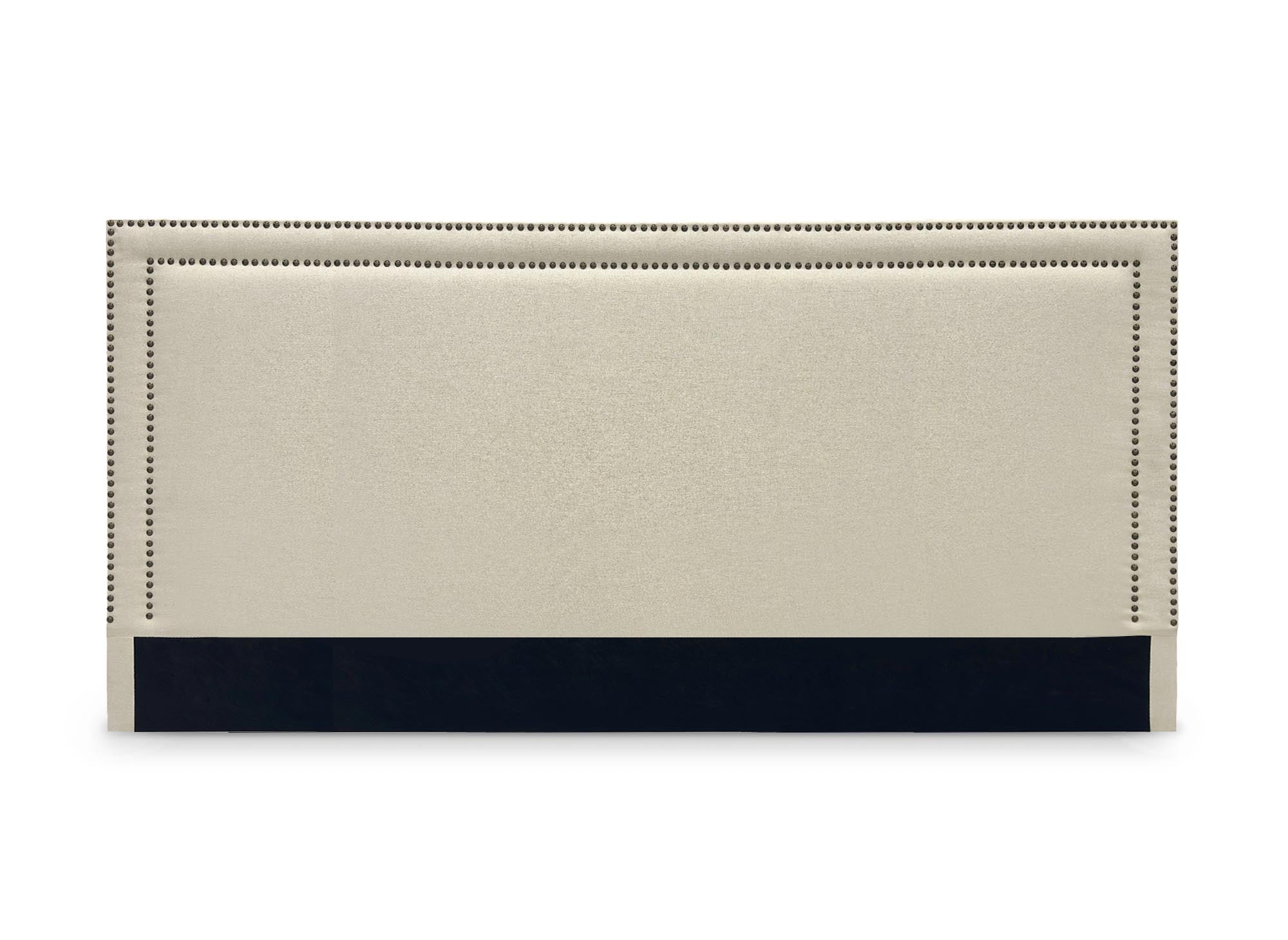 Tête de lit cloutée en tissu lin beige 180 cm LYVE