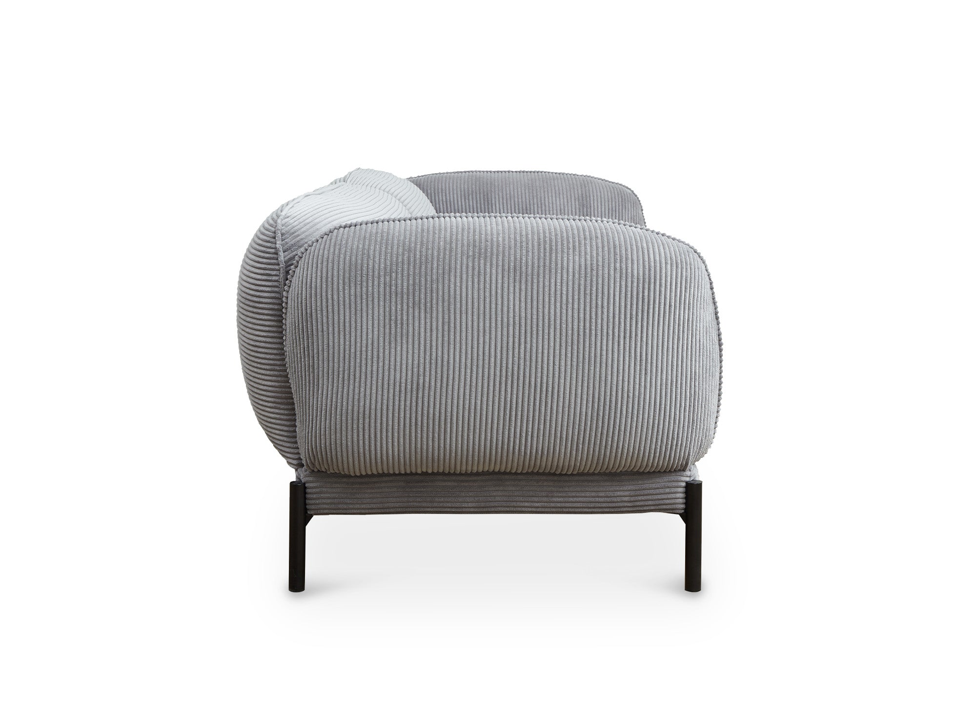 Canapé 3 places en velours gros côtelé gris ANDREA