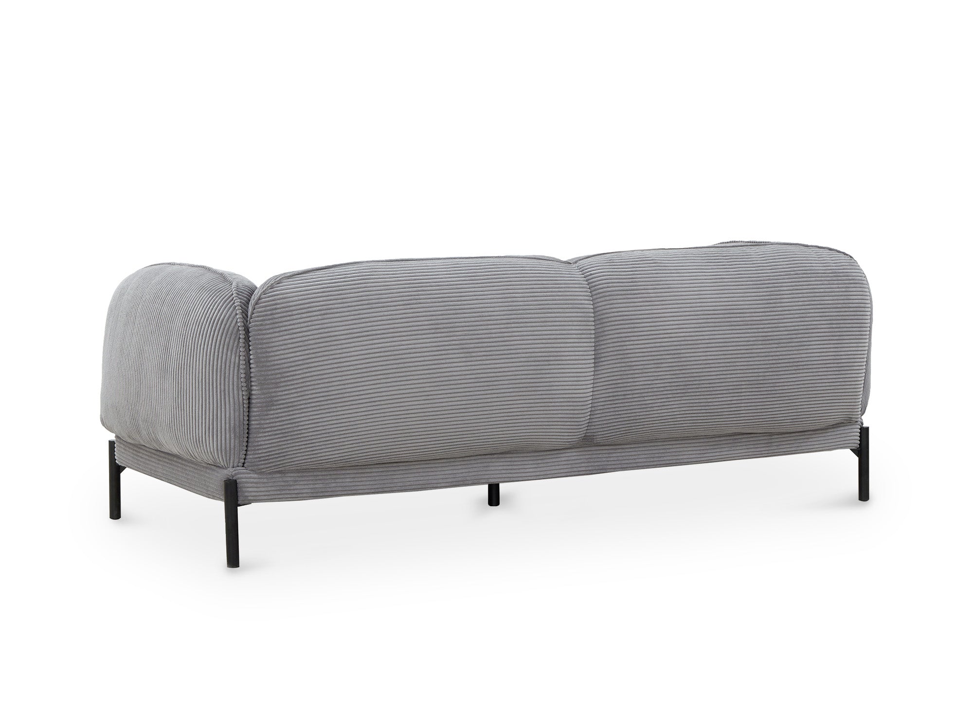 Canapé 3 places en velours gros côtelé gris ANDREA