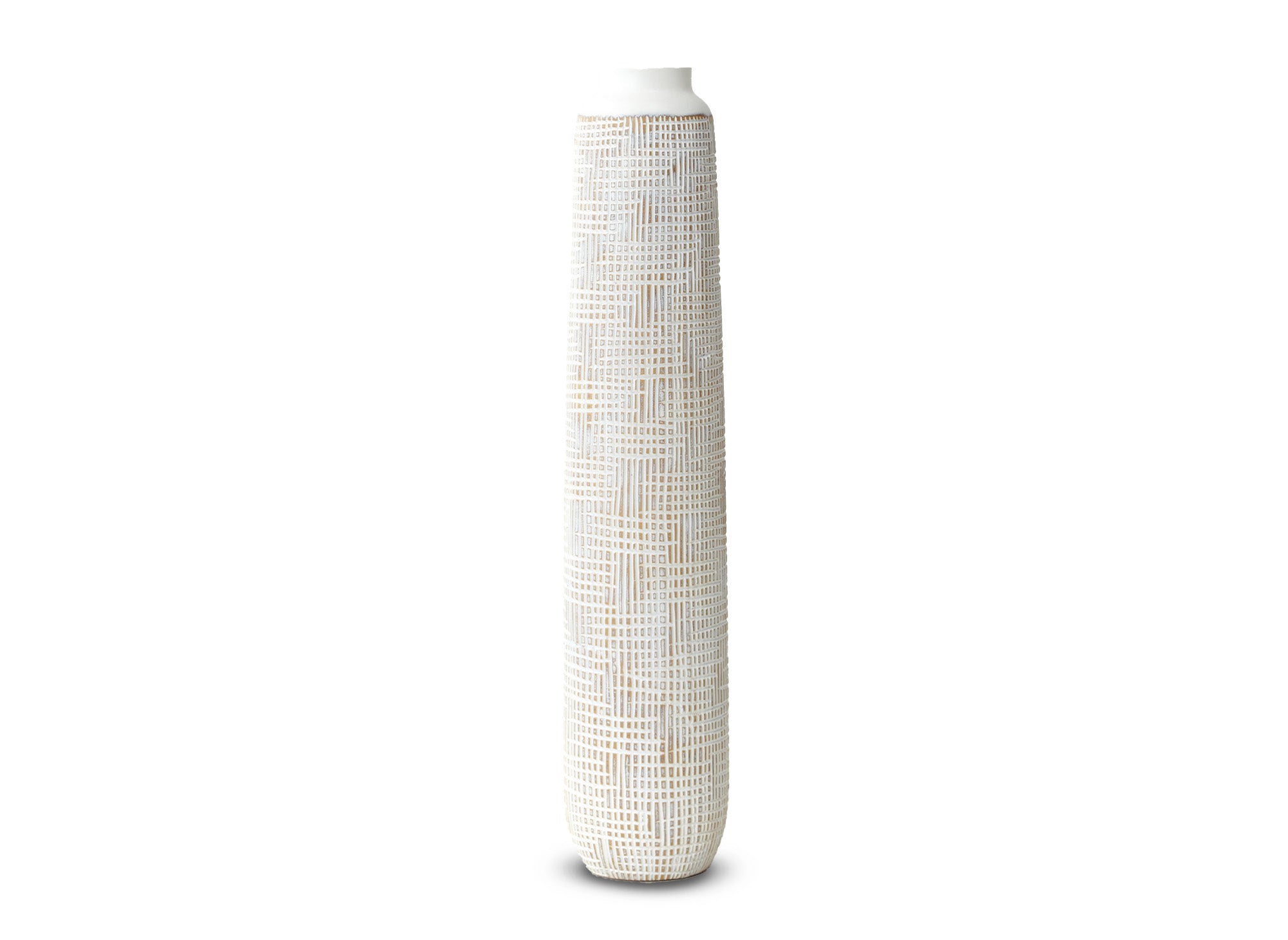 Vase totem en polyrésine blanc H75 cm YONI