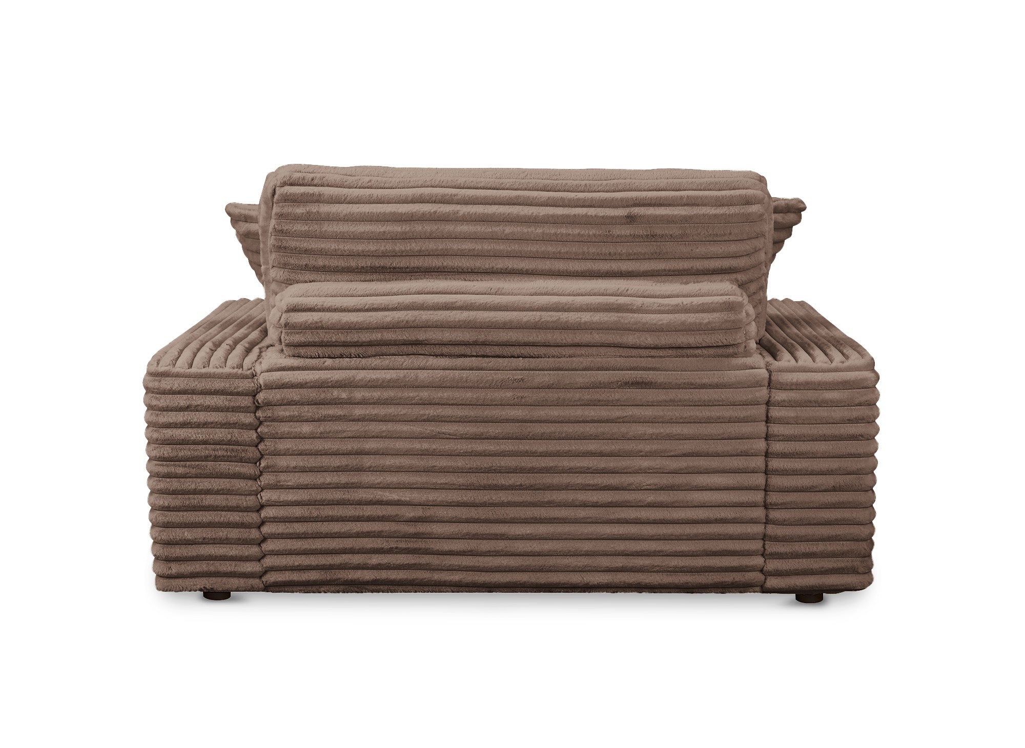 Canapé méridienne en gros côtelé doux taupe DAHO