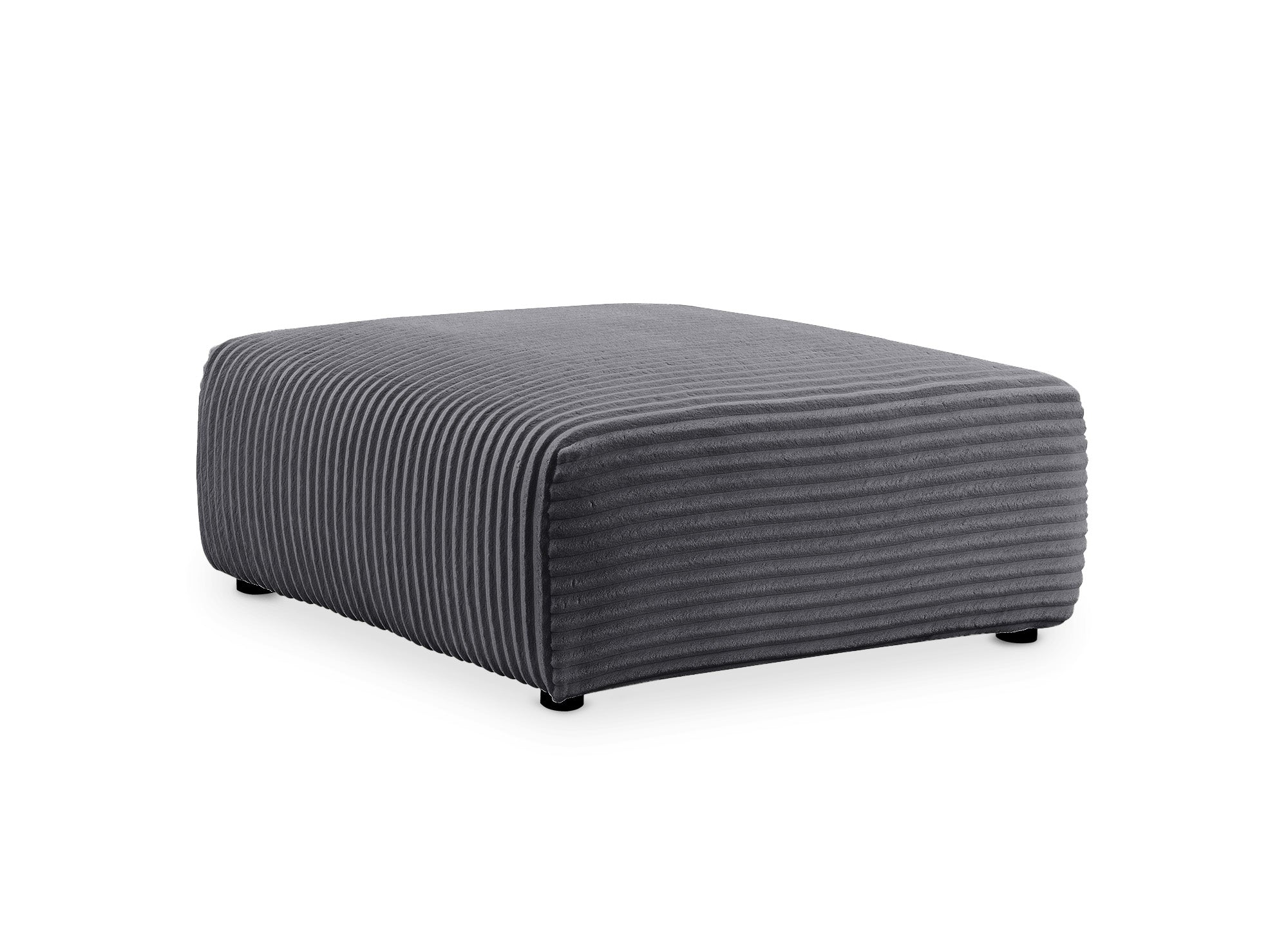 Pouf en velours gros côtelé doux gris TILDA