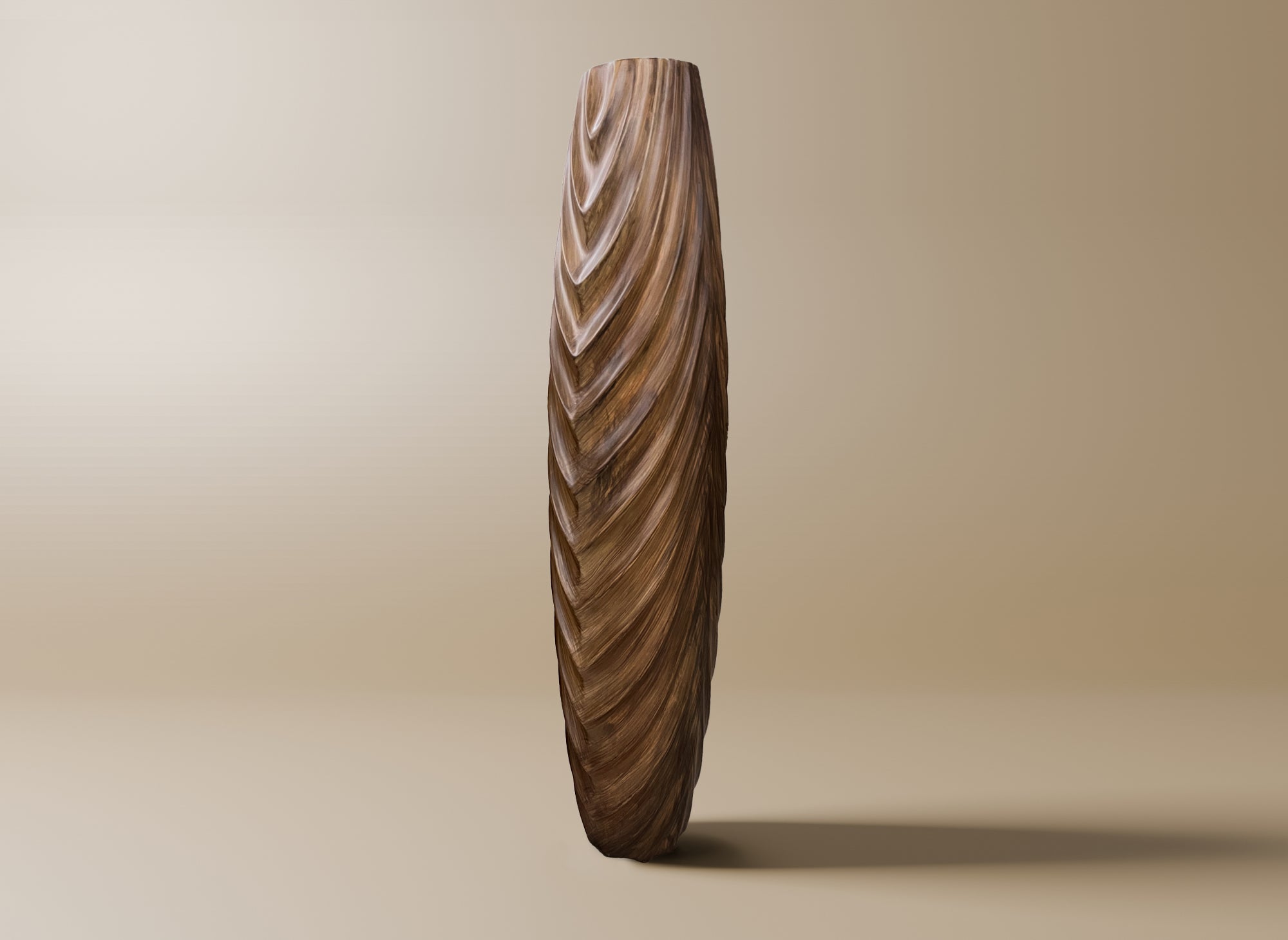 Vase XL en polyrésine imitation bois H59 cm DERYA