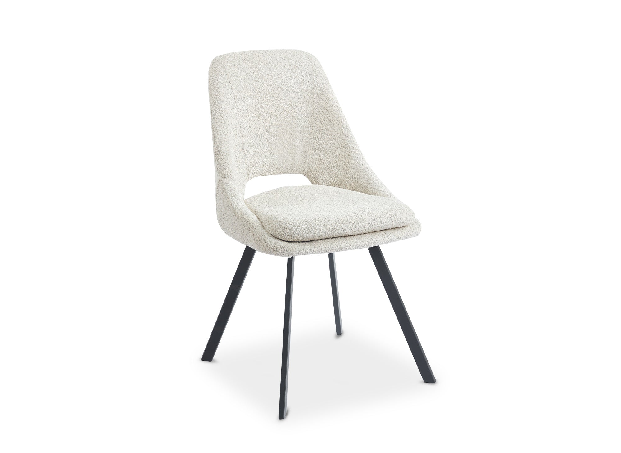 Lot de 4 chaises effet peau de mouton beige NARCISSE