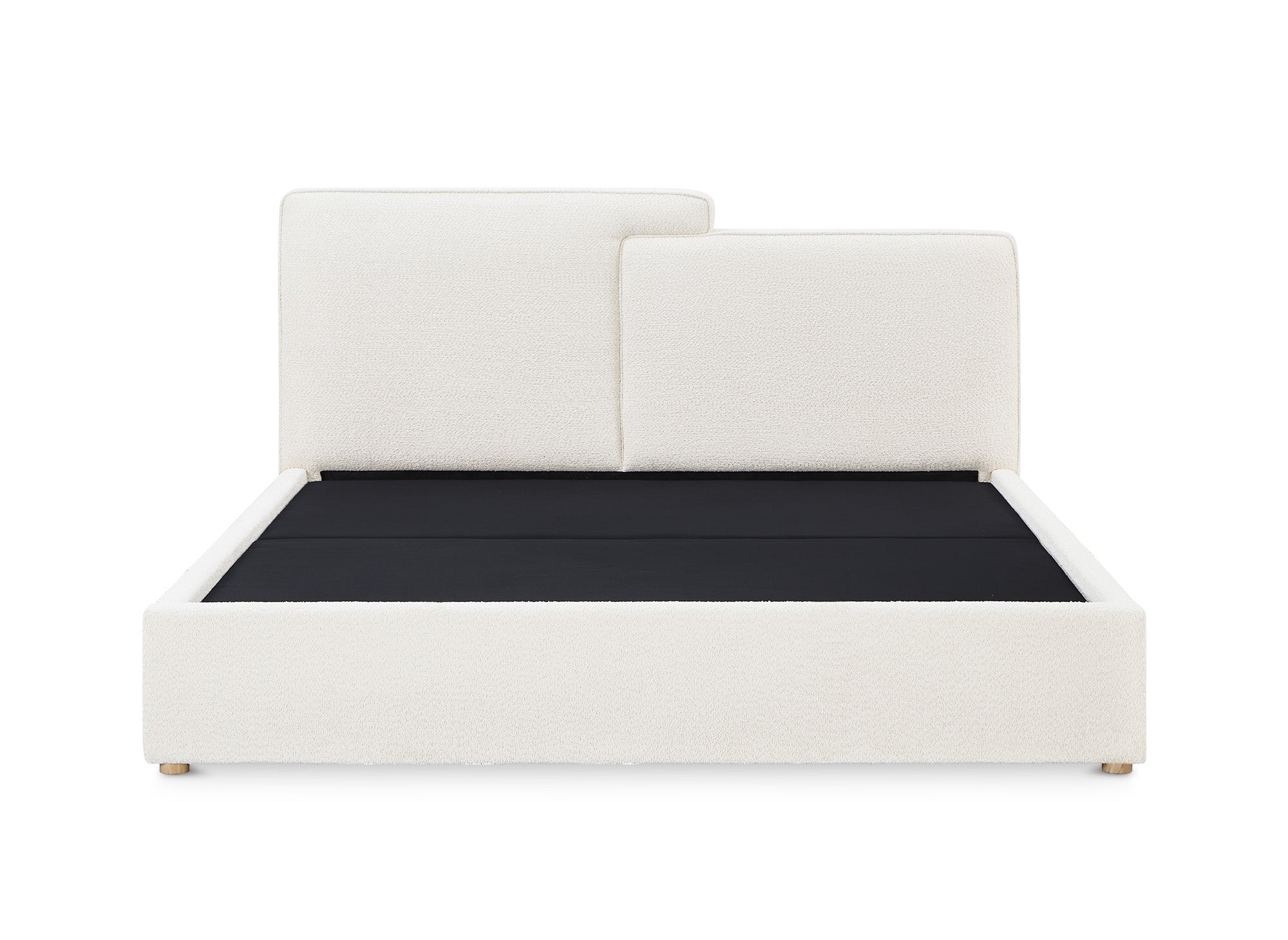 Lit coffre en tissu bouclette beige 180x200 cm ZELIA