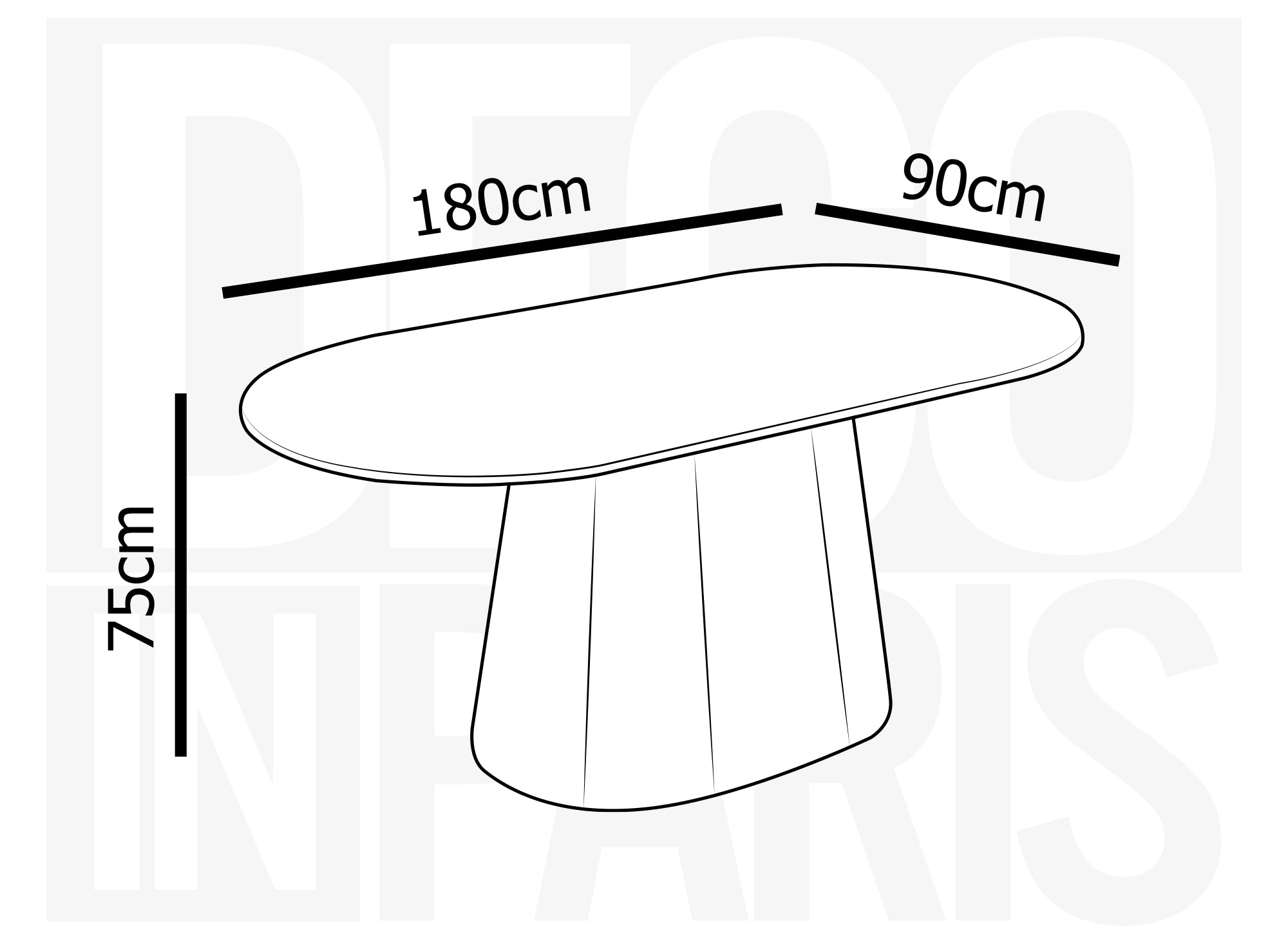 Table à manger ovale en marbre composite beige 6 personnes TIANA