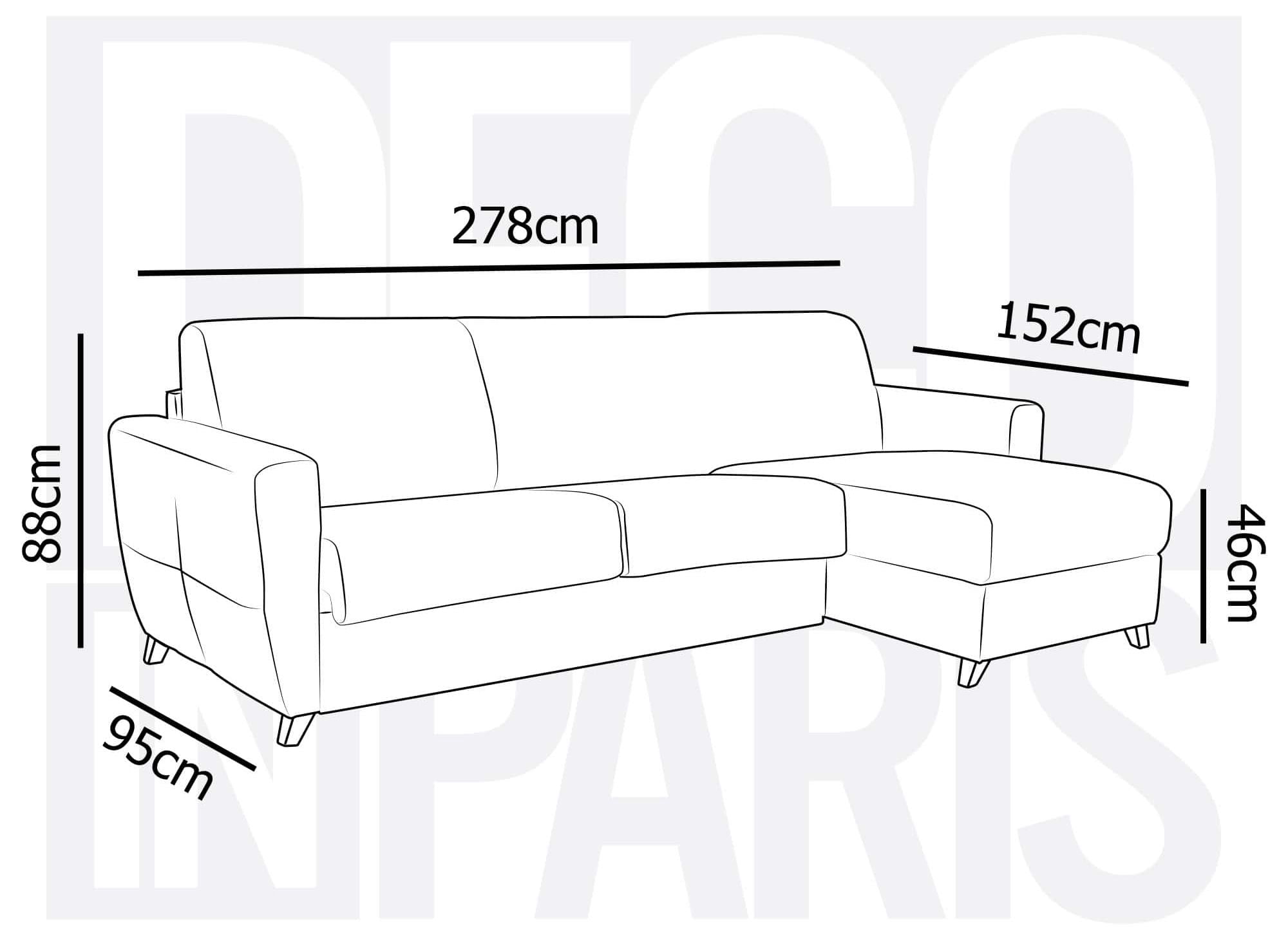 Canapé d'angle convertible réversible scandinave en tissu beige TOBIAS