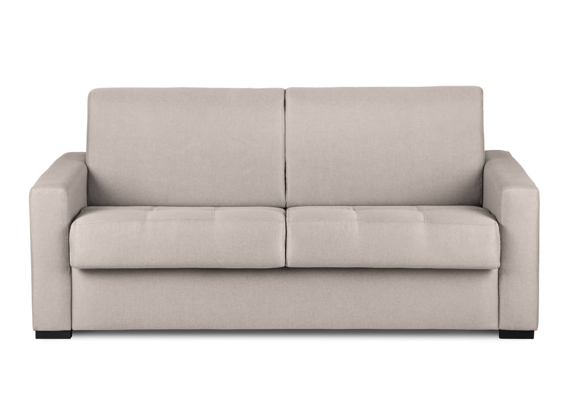 Canapé convertible 3 places LOUNA en tissu beige ouverture express