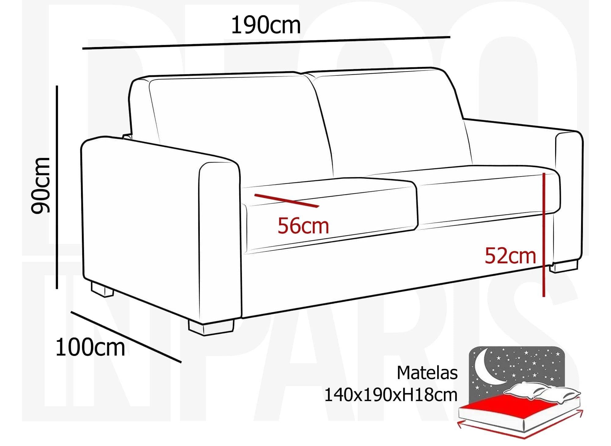 Canapé convertible 3 places LOUNA LUXE en tissu gris anthracite ouverture express matelas 18 cm