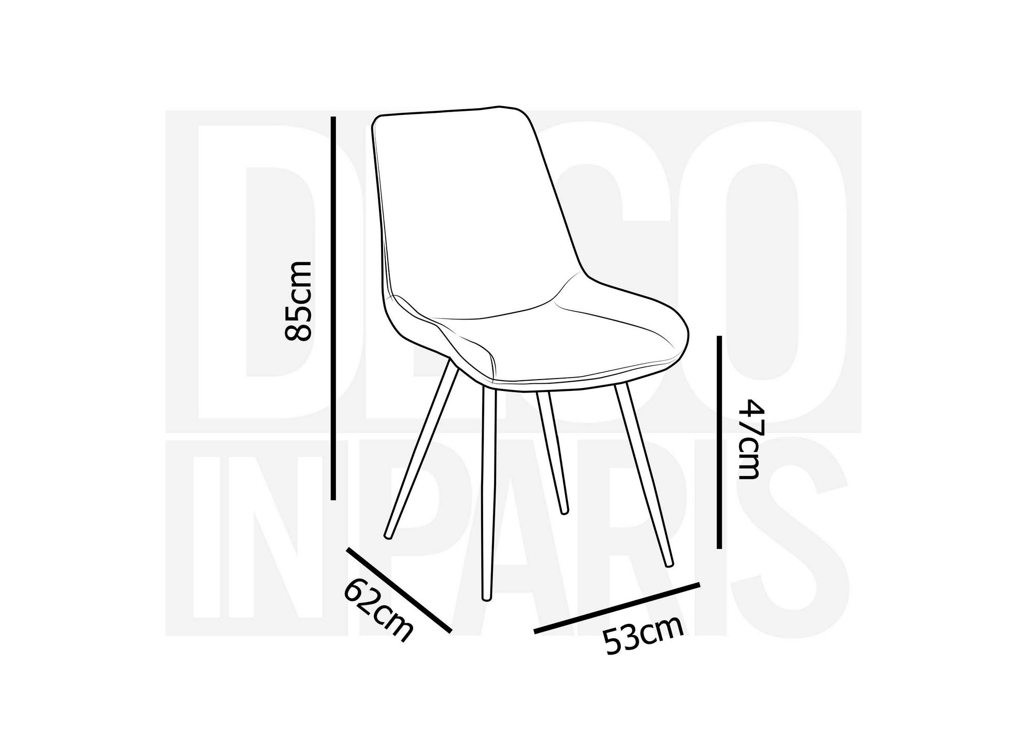 Lot de 2 chaises design en velours bleu YOLA