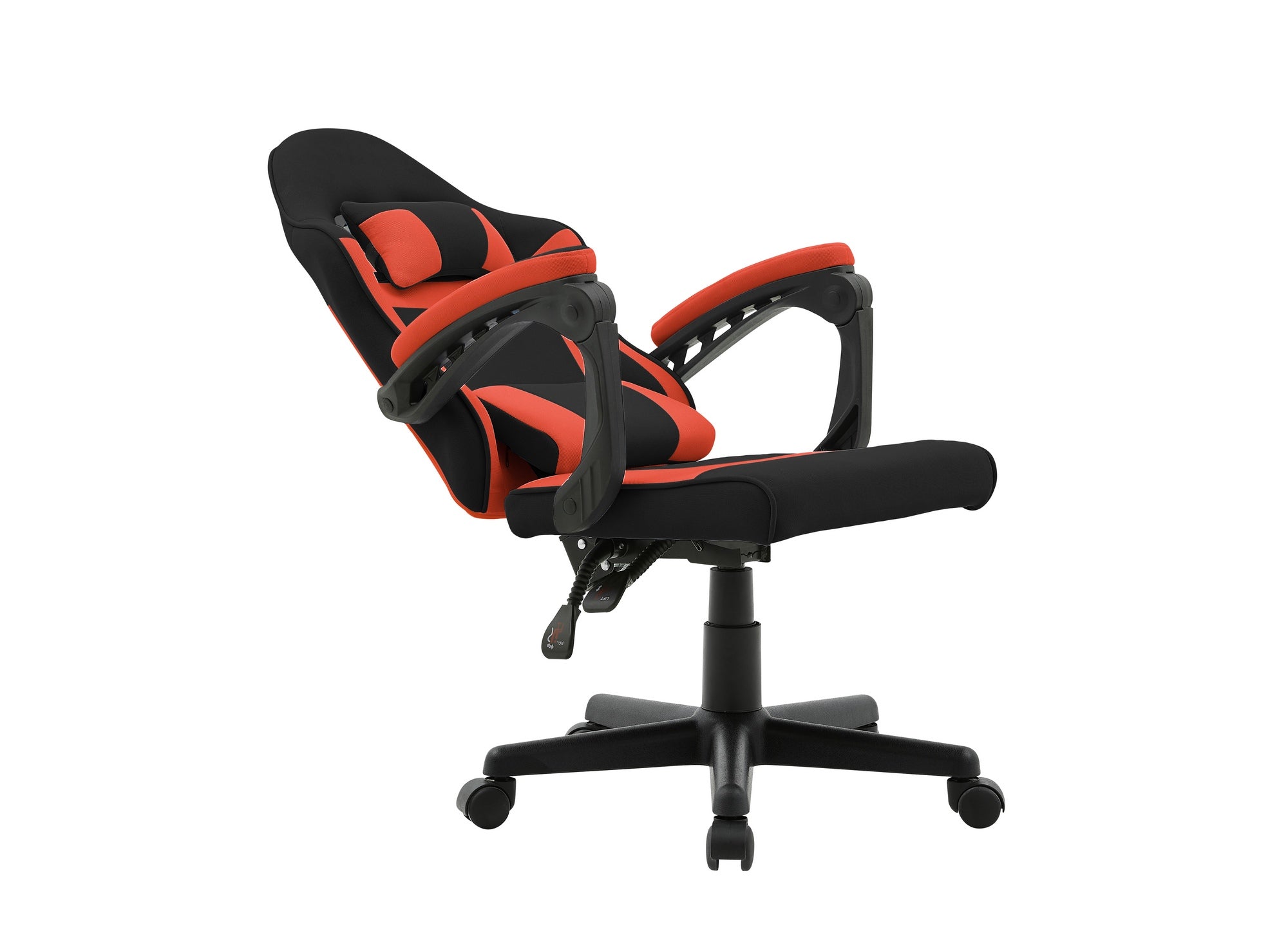 Fauteuil de bureau en tissu noir et rouge GHOST