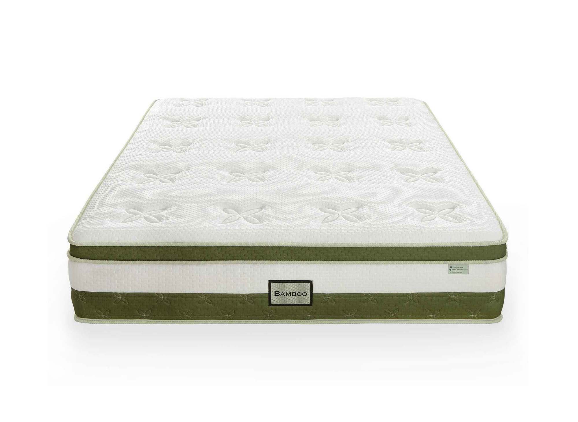 Matelas hybride BAMBOO 140 x 190 cm ressorts ensachés et mémoire de forme épaisseur 30 cm