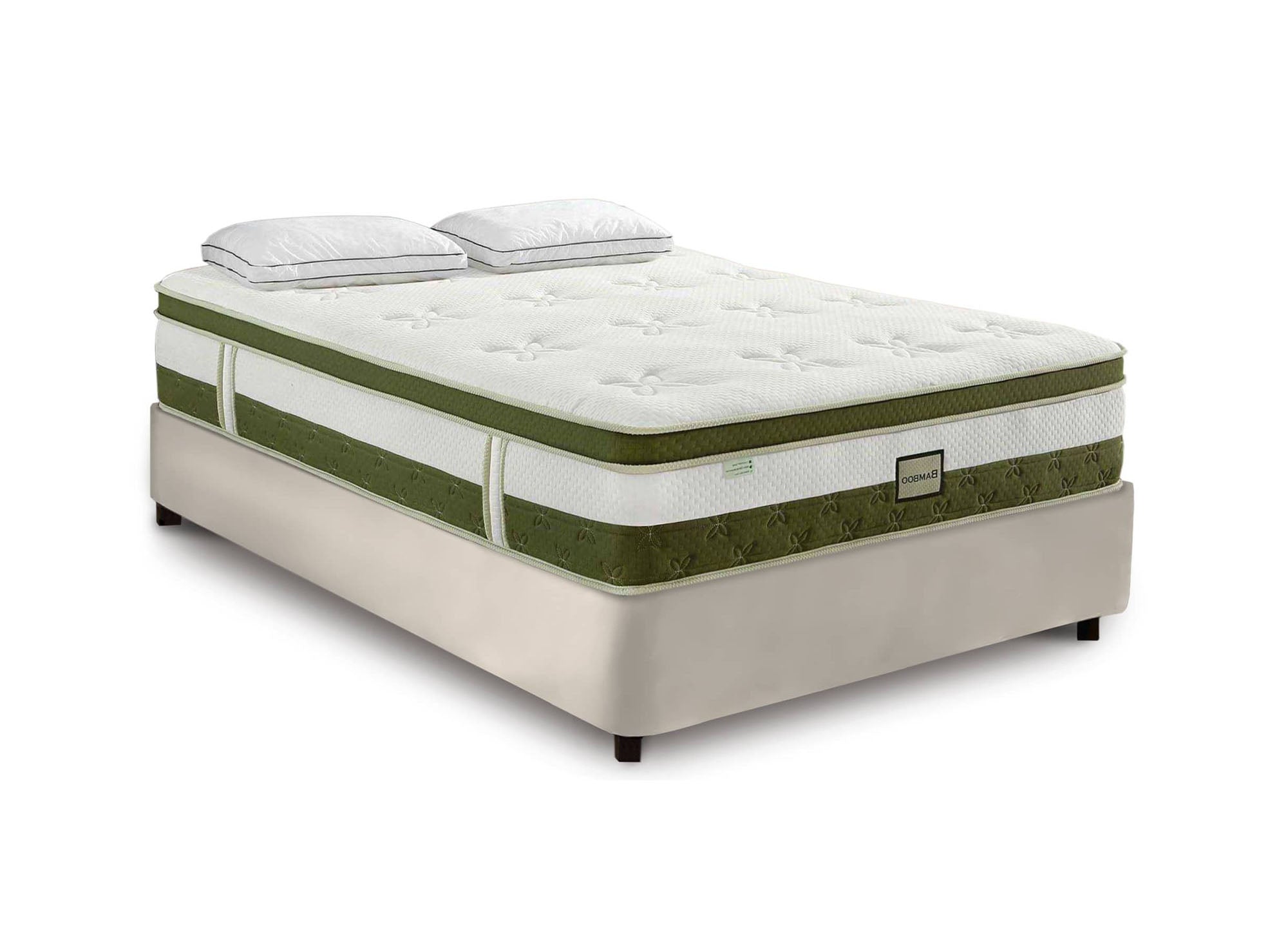 Matelas hybride BAMBOO 140 x 190 cm ressorts ensachés et mémoire de forme épaisseur 30 cm