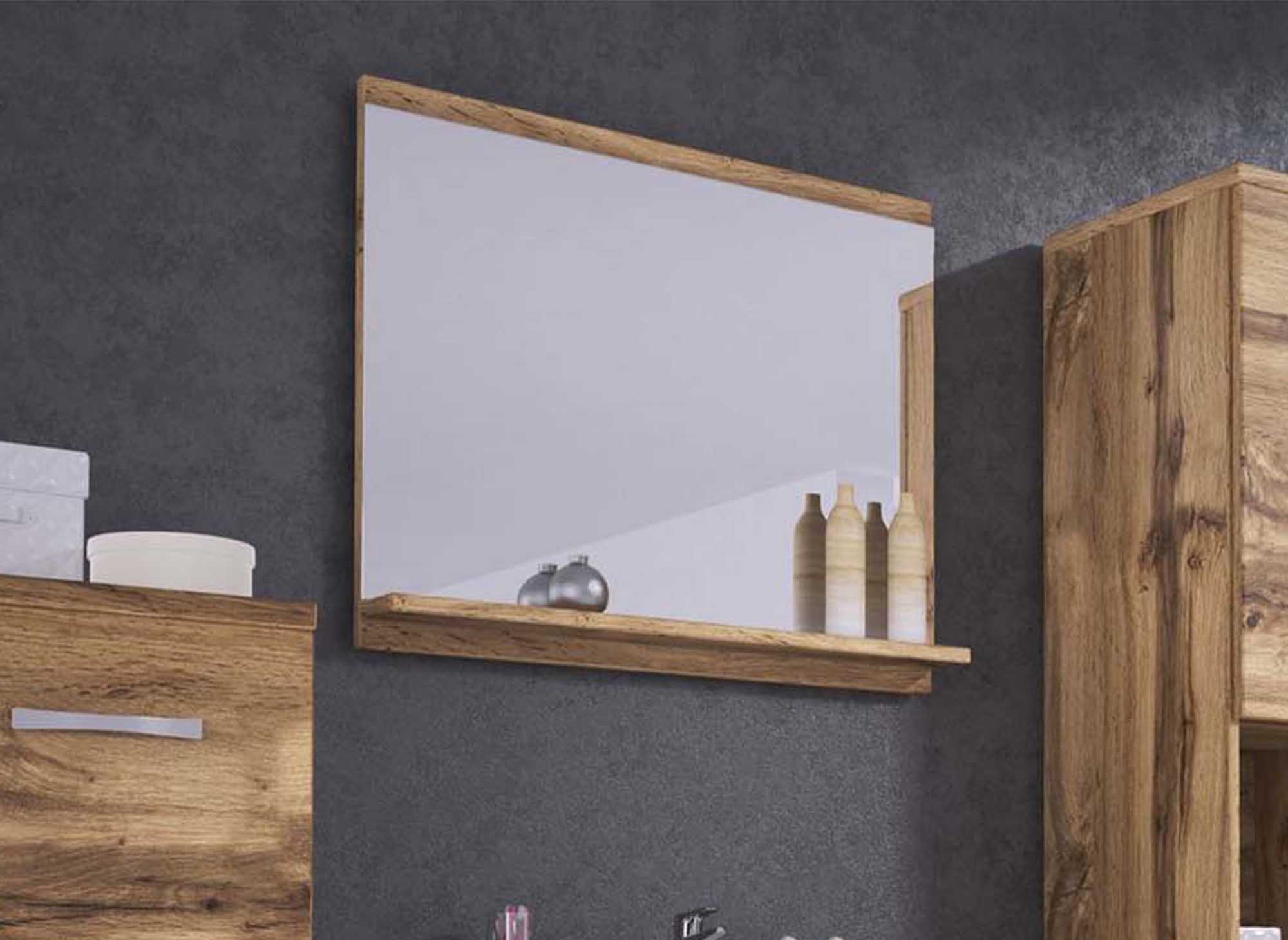 Ensemble meubles salle de bain design suspendu - Chêne vieilli ALBY